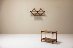 Wall Shelf with Accompanying Side Table in Walnut, Italy 1960s