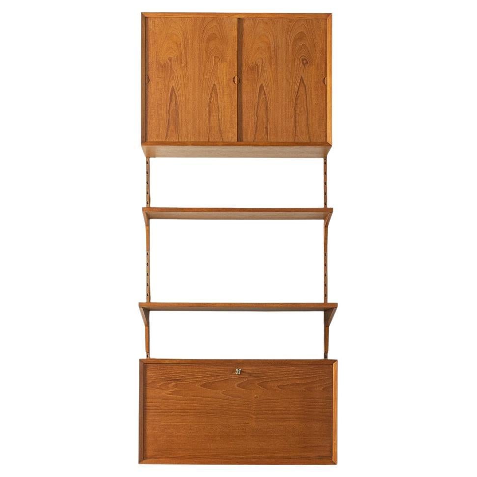 Wall Shelf with Bar Cabinet by Poul Cadovius, 1960s For Sale