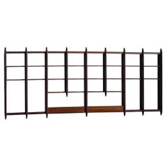 Wall Shelving Unit in Solid Teak, France, 1950s