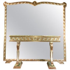Wall Size Italian Hall Mirror with Onyx Console