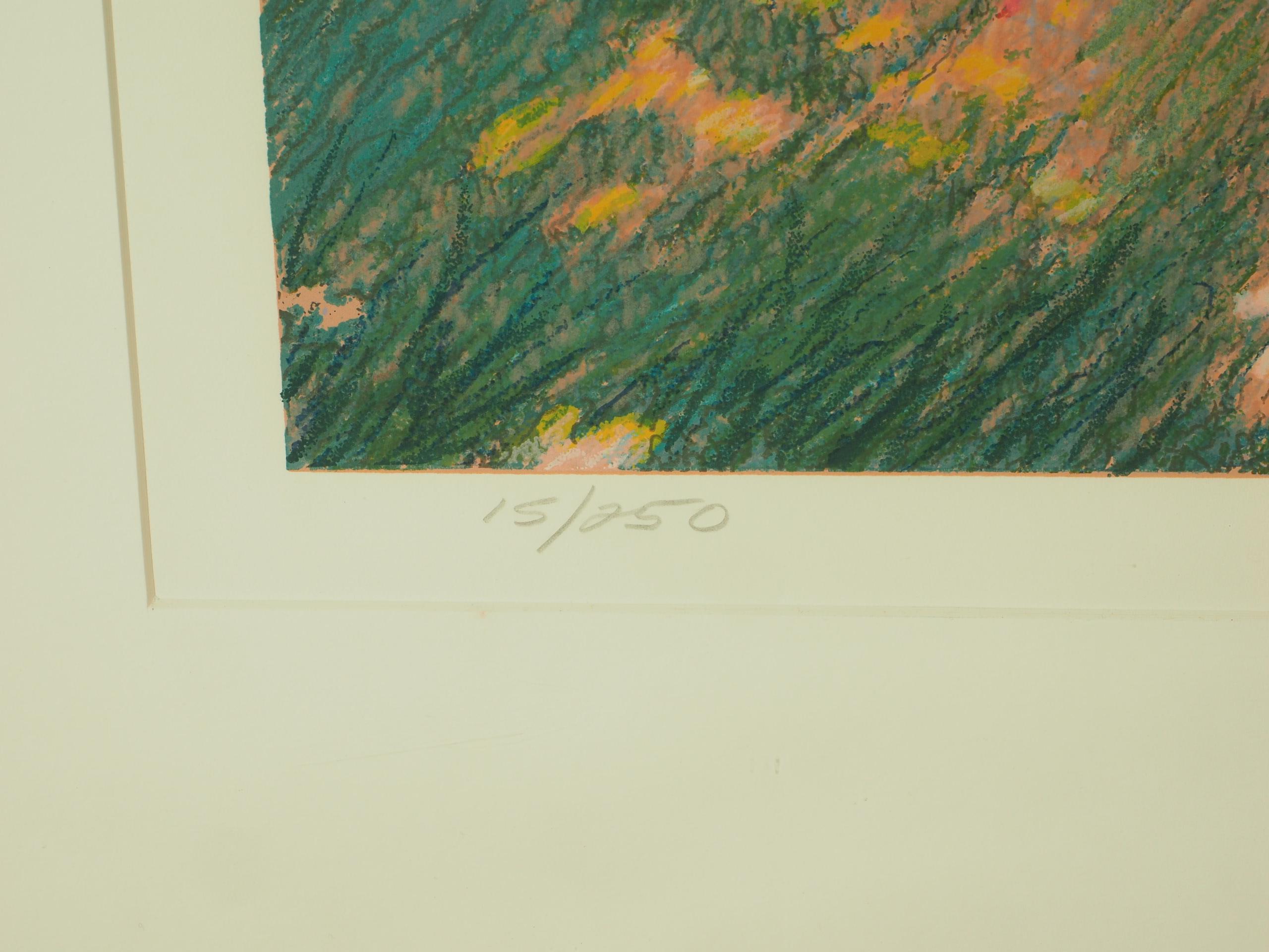 Mid-Century Modern Wall-Sized Carson Gladson Signed and Numbered Lithograph, 