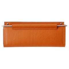Wall Storage Pocket in Saddle Leather and Stainless by Moses Nadel