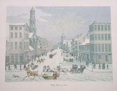 Wall Street 1834 Framed Aquatint Etching After Raoul Varin (1865-1943)