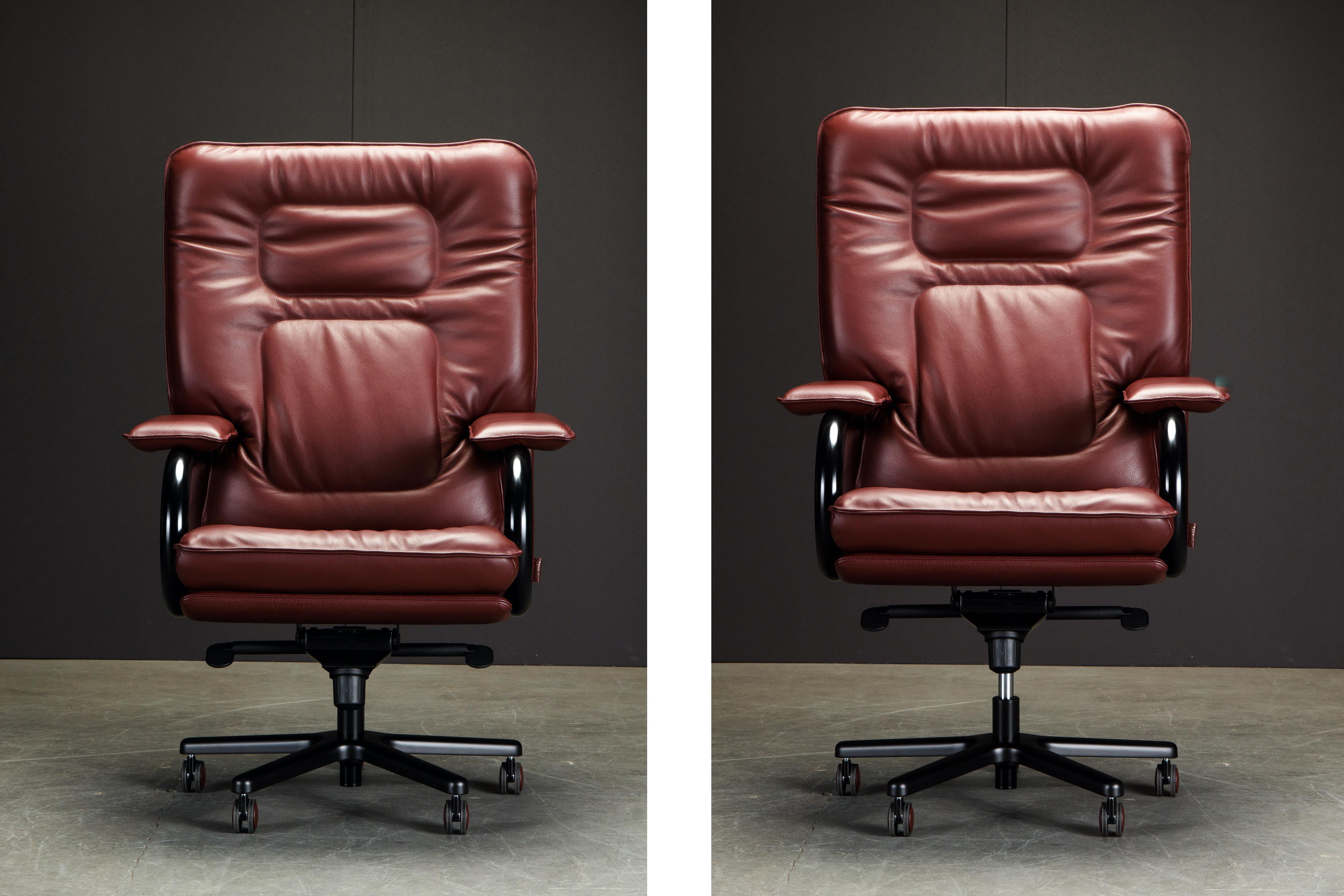 'Wall Street Big' by Guido Faleschini for Mariani Leather Executive Desk Chair For Sale 12
