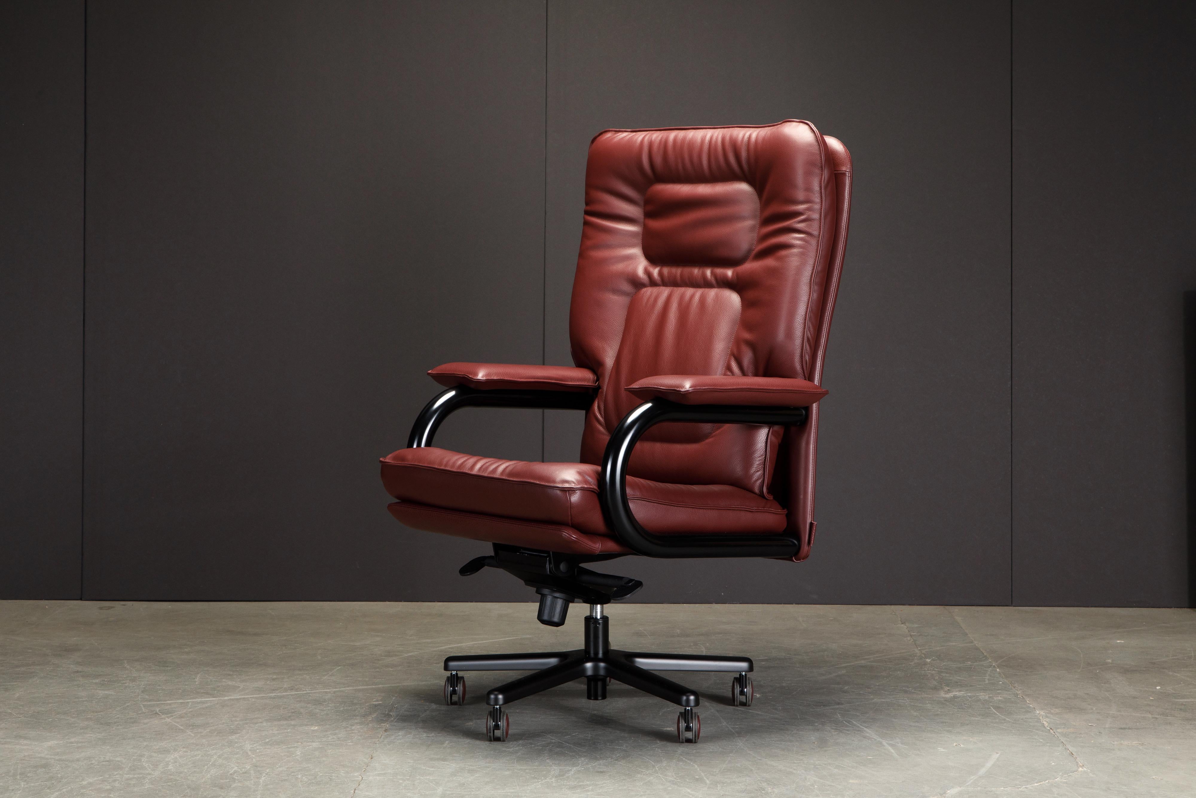 'Wall Street Big' by Guido Faleschini for Mariani Leather Executive Desk Chair For Sale 2