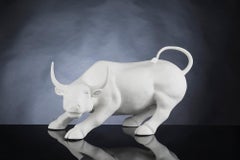 Wall Street Bull Big in Ceramic, White, Italy