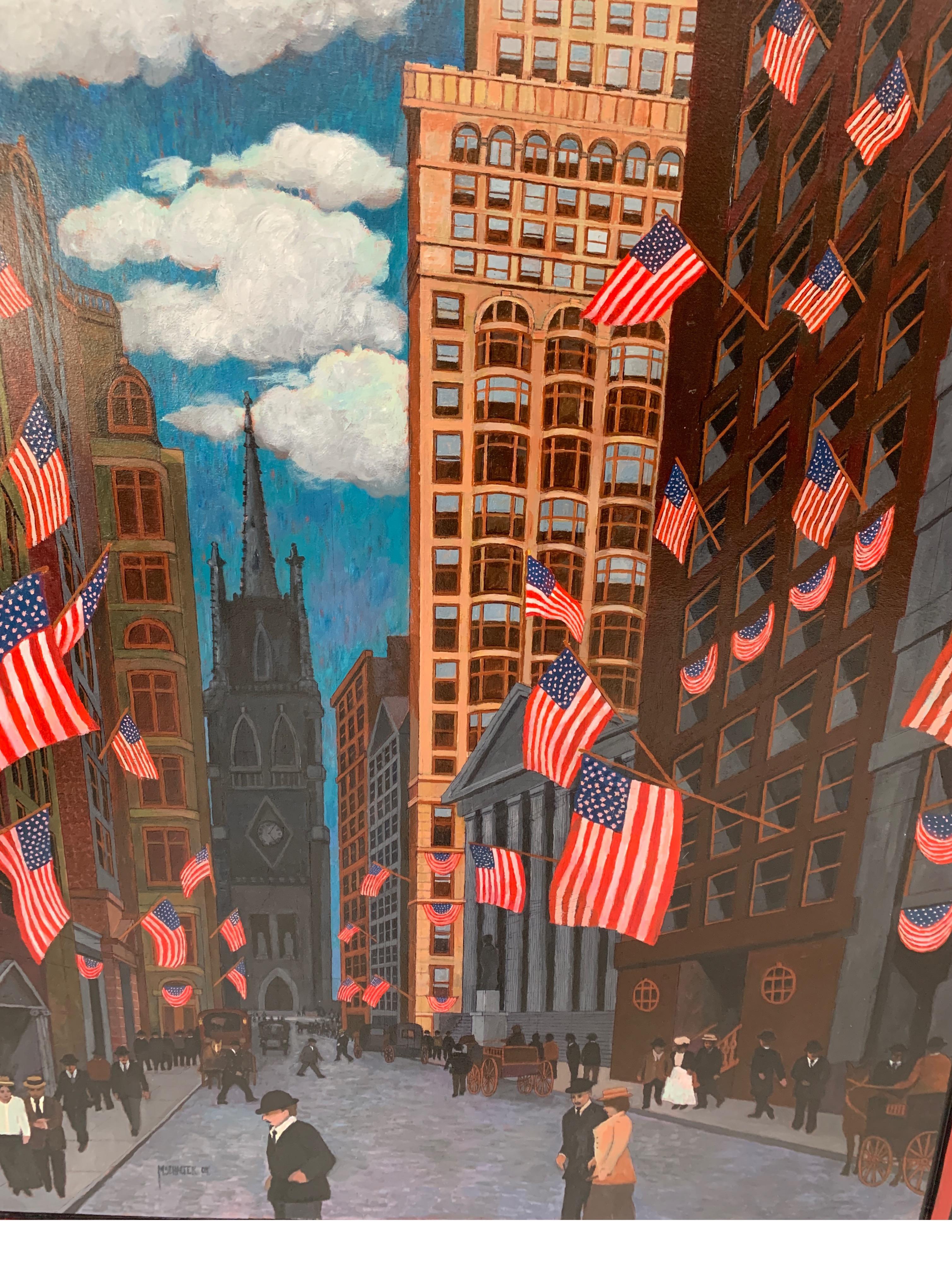 Modern Wall Street Oil Painting 