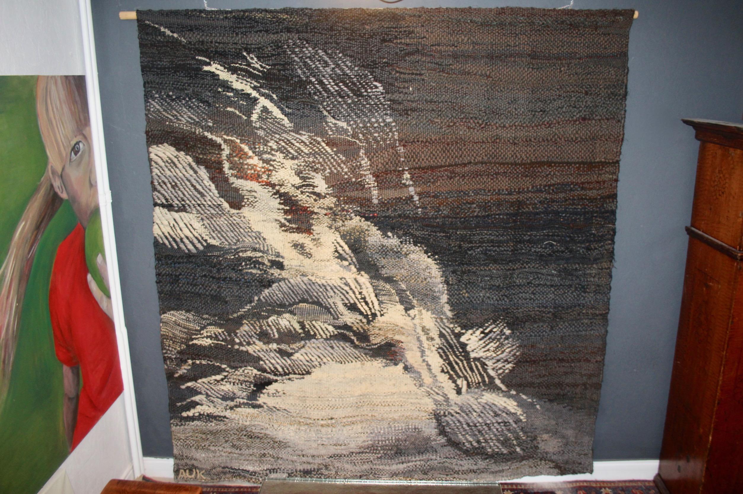 Wall tapestry by Anna Urbanowicz Krowacka Signed and title the lightning mixed techniq