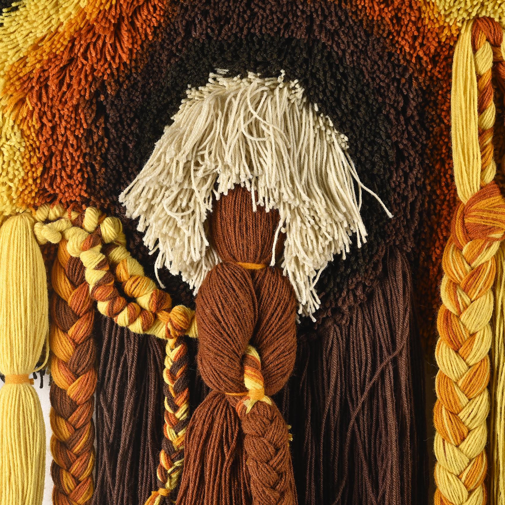 Wall Tapestry in Macramé, Desso Studio, circa 1970 In Good Condition In VILLEURBANNE, FR