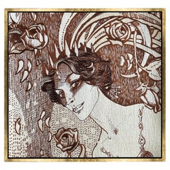 Tapiz de pared en bordado de seda, según Maestro y Margarita de Miguel Bulgákov