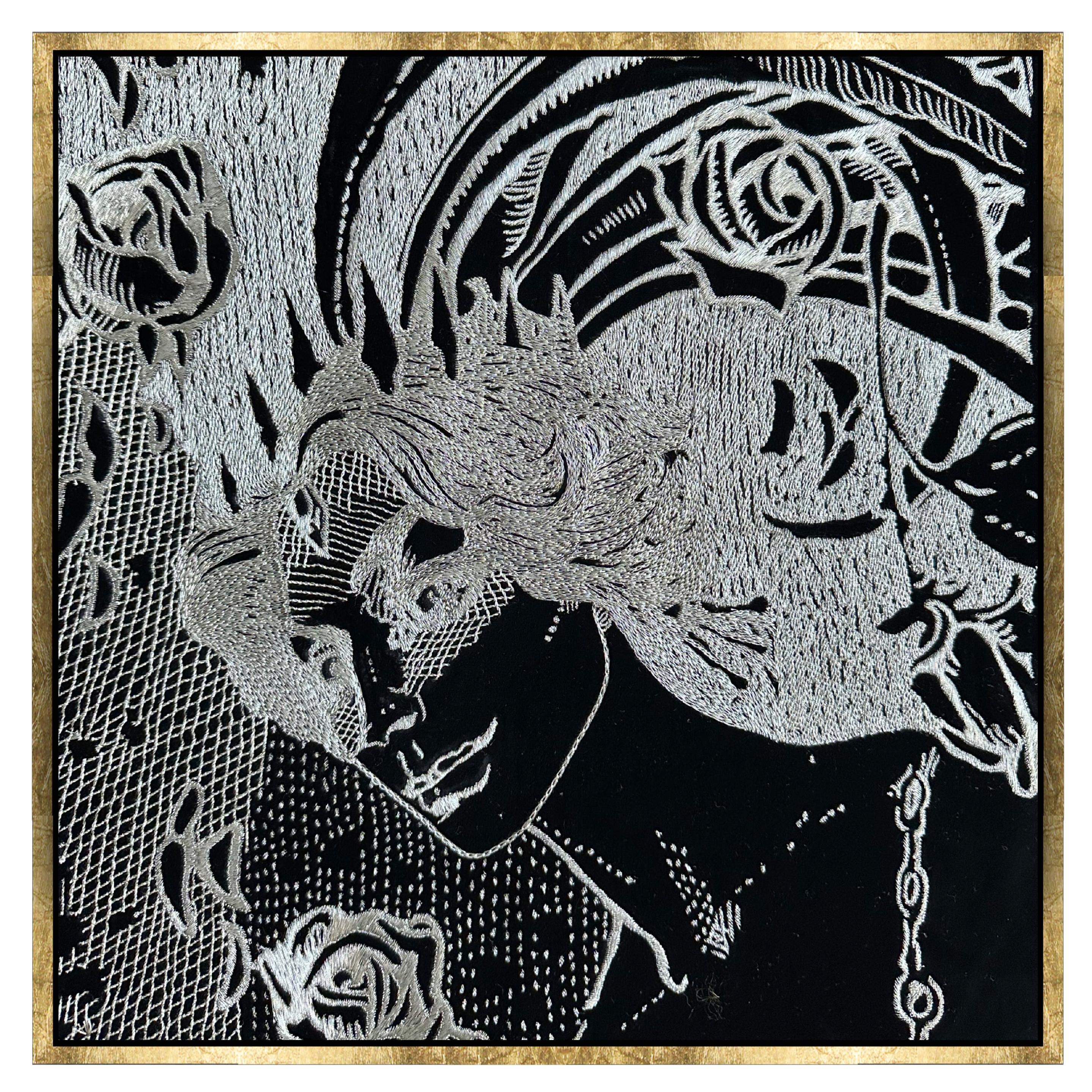 Wall Tapestry Silver Embroidery, after Master and Margarita by Michael Bulgakov