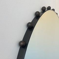 Wall-to-Wall Bobbin Orbis Round Mirror with Ornate Bronze Patina Brass Frame