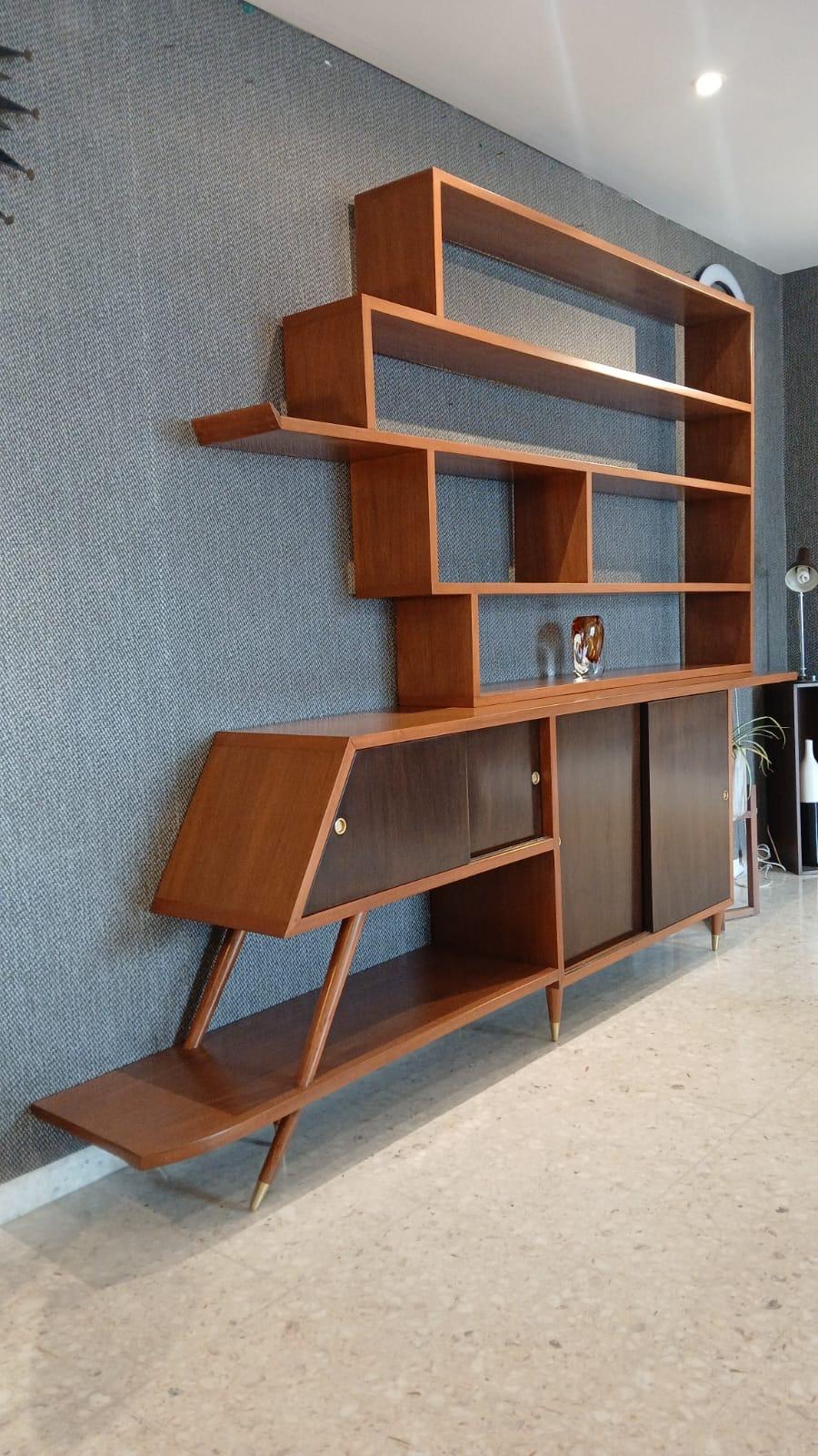 Mid-Century Modern Wall Unit Attributed to Eugenio Escudero For Sale