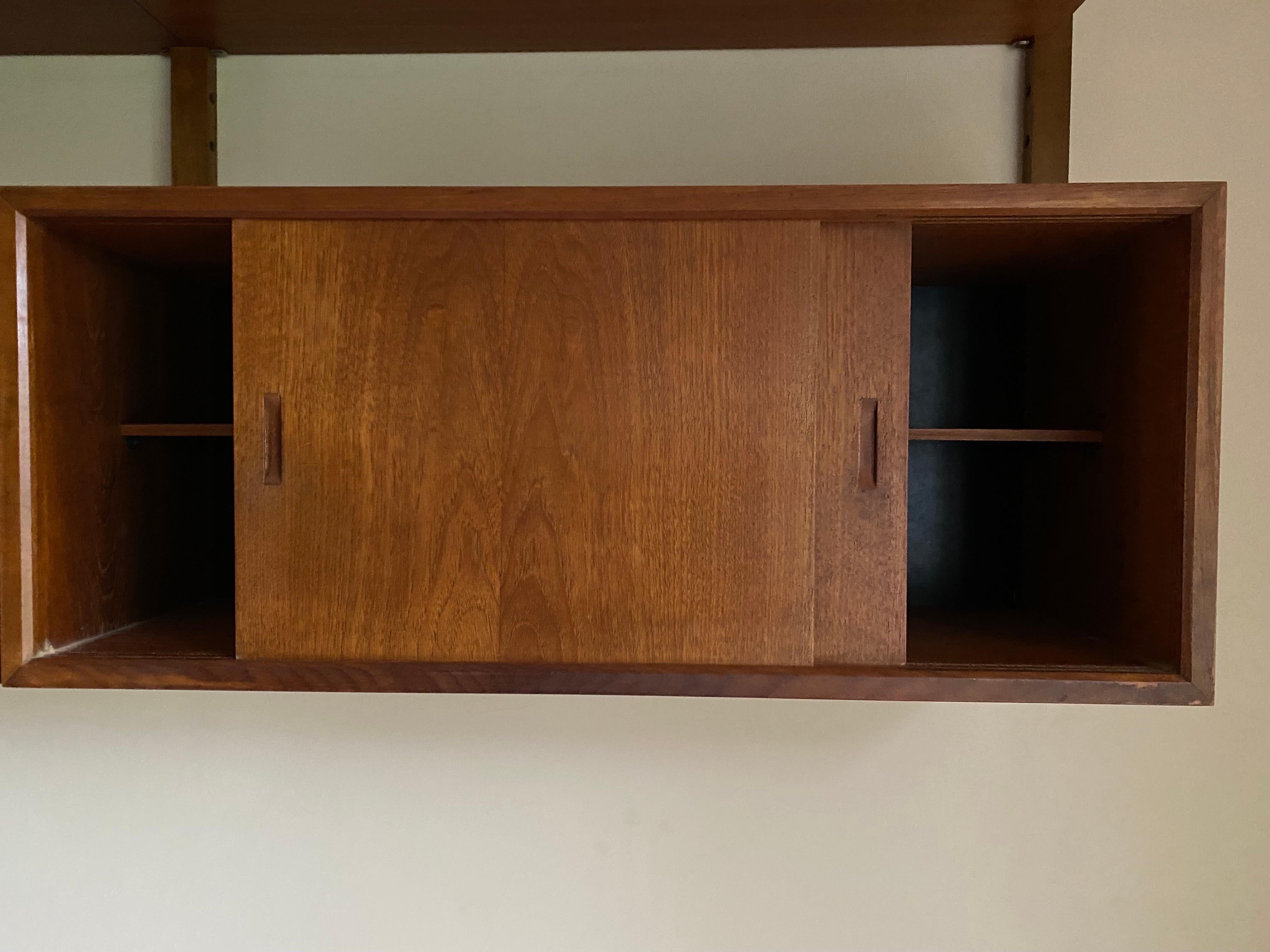 Mid-20th Century Wall Unit /Book Shelves in Teak, Denmark, 1950s Designed by Poul Cadovius