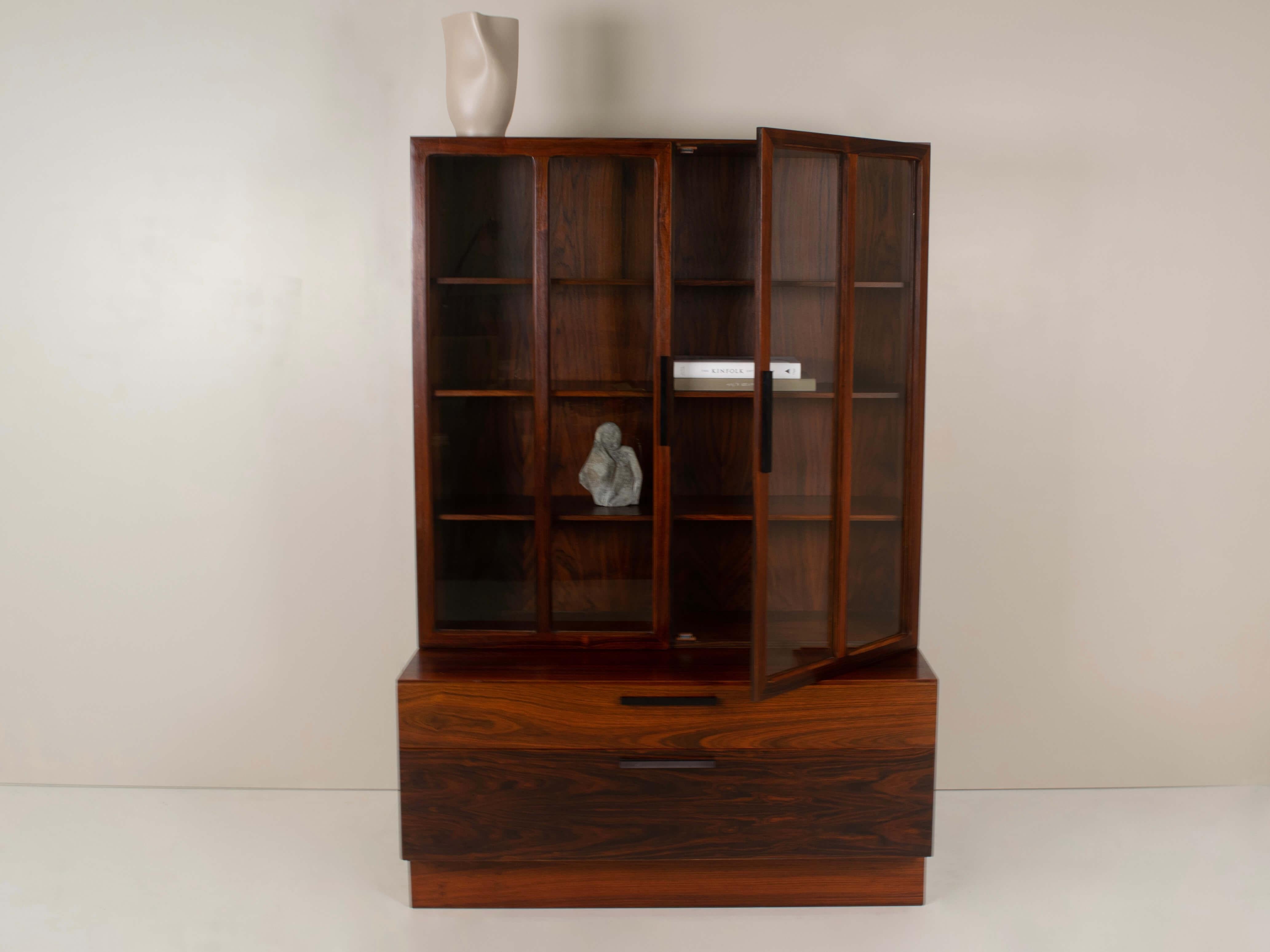 Wall Unit by Ib Kofod-Larsen for Faarup Møbelfabrik in Rosewood, Denmark 1960s For Sale 3