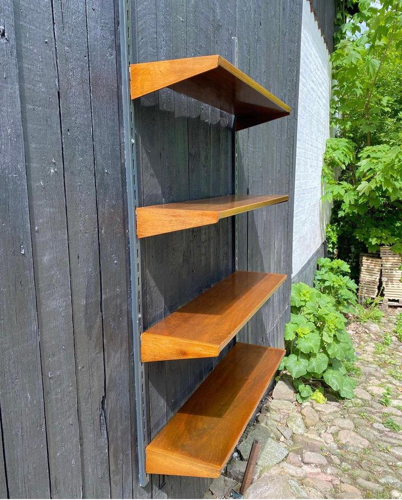 Steel Wall Unit by Kai Kristiansen with 4 Shelves For Sale