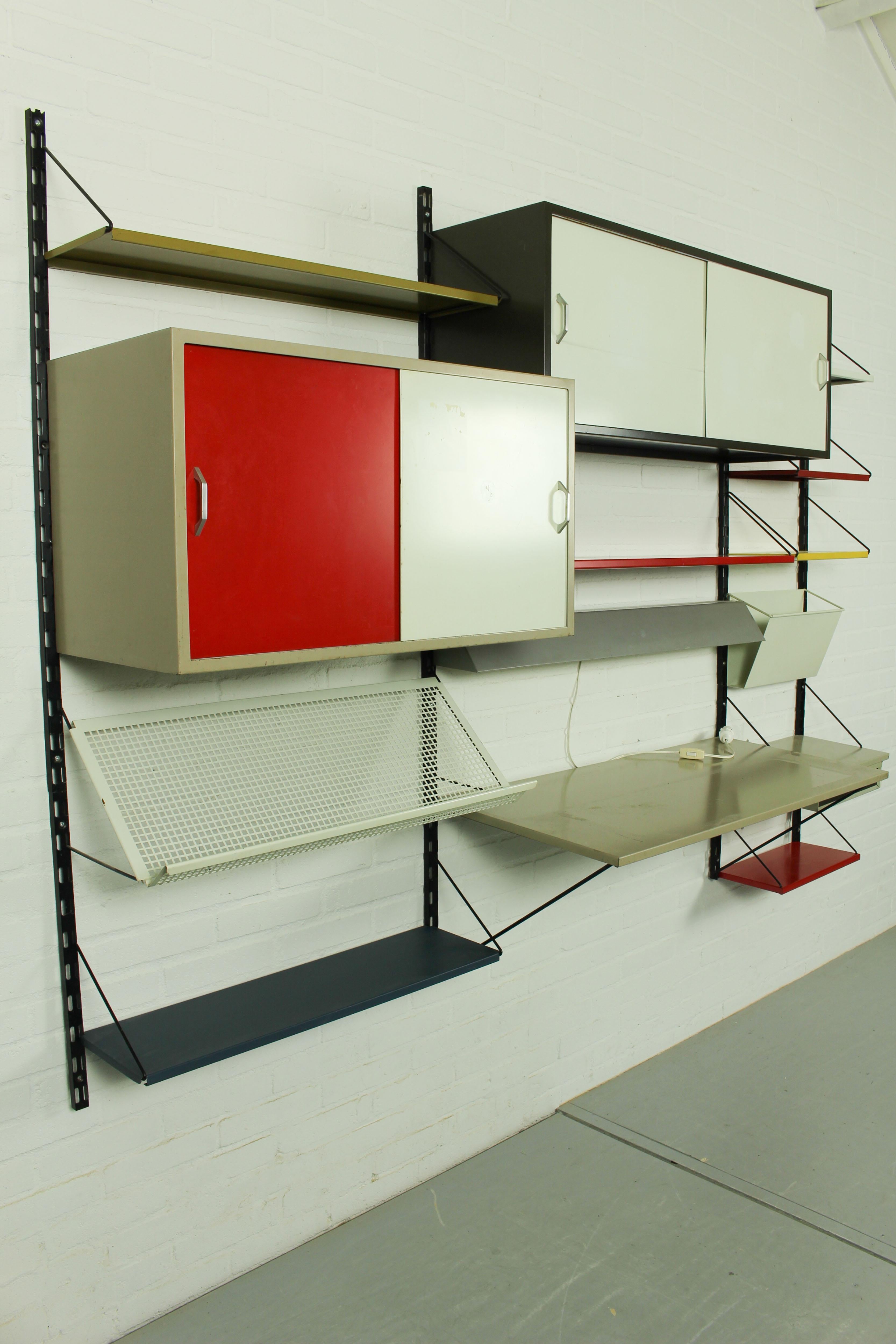 Dutch Wall Unit by Tjerk Reijenga for Pilastro with Die Cut Magazine Shelve For Sale