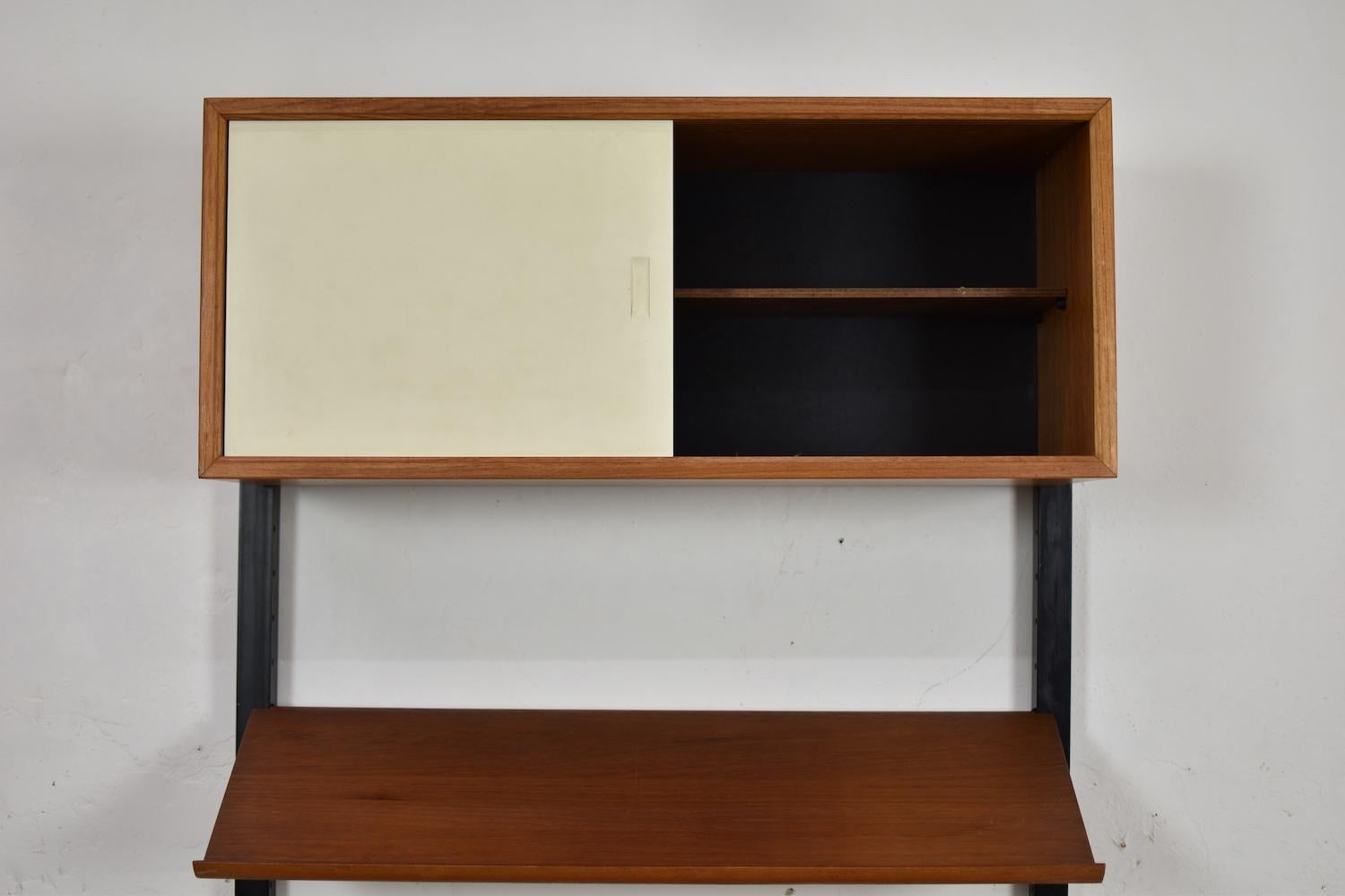 Metal Wall Unit Designed by Poul Cadovius for Royal Systems, Denmark, 1950s