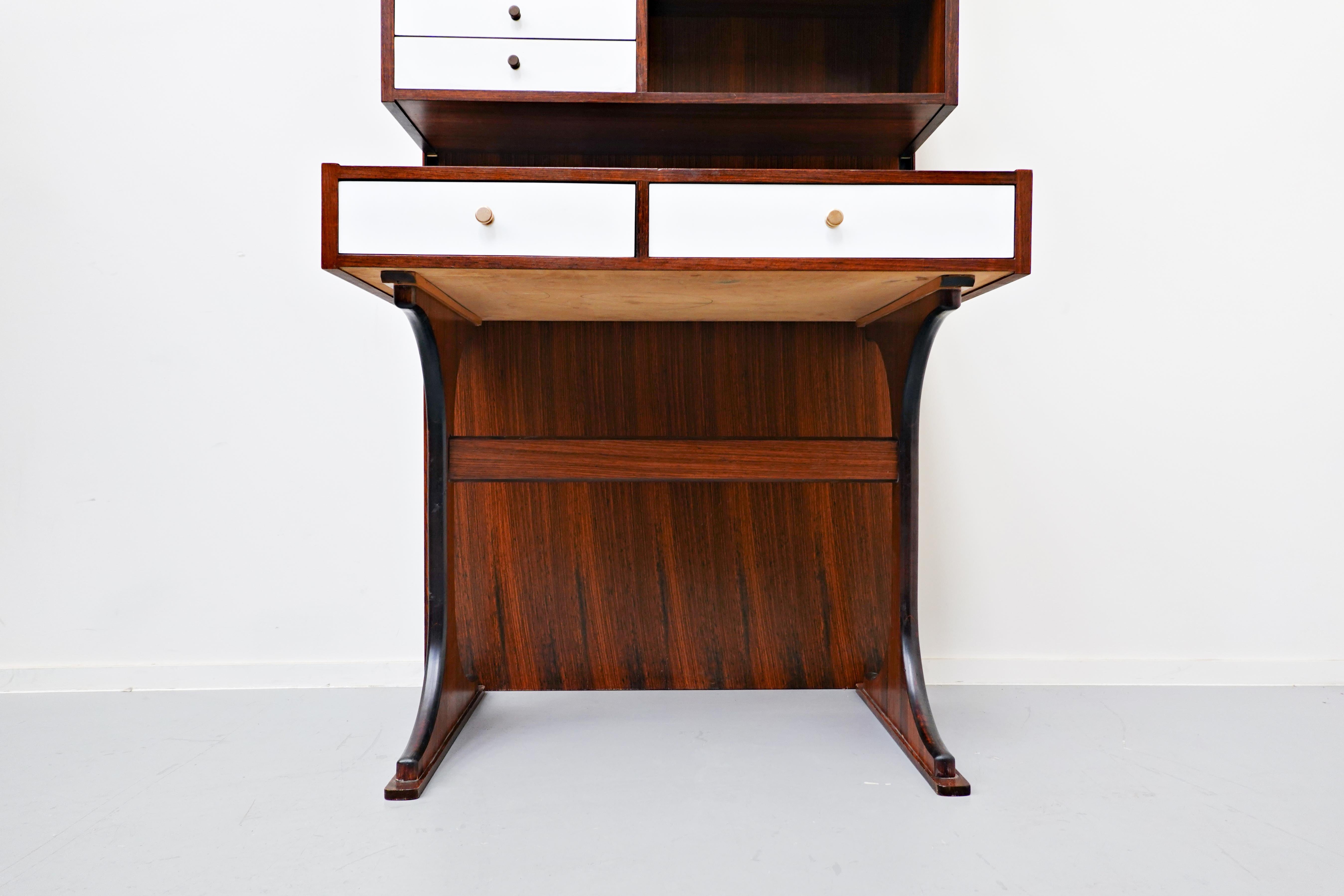 Mid-Century Modern Wall-unit desk attributed to Sormani, Italy, 1960s.