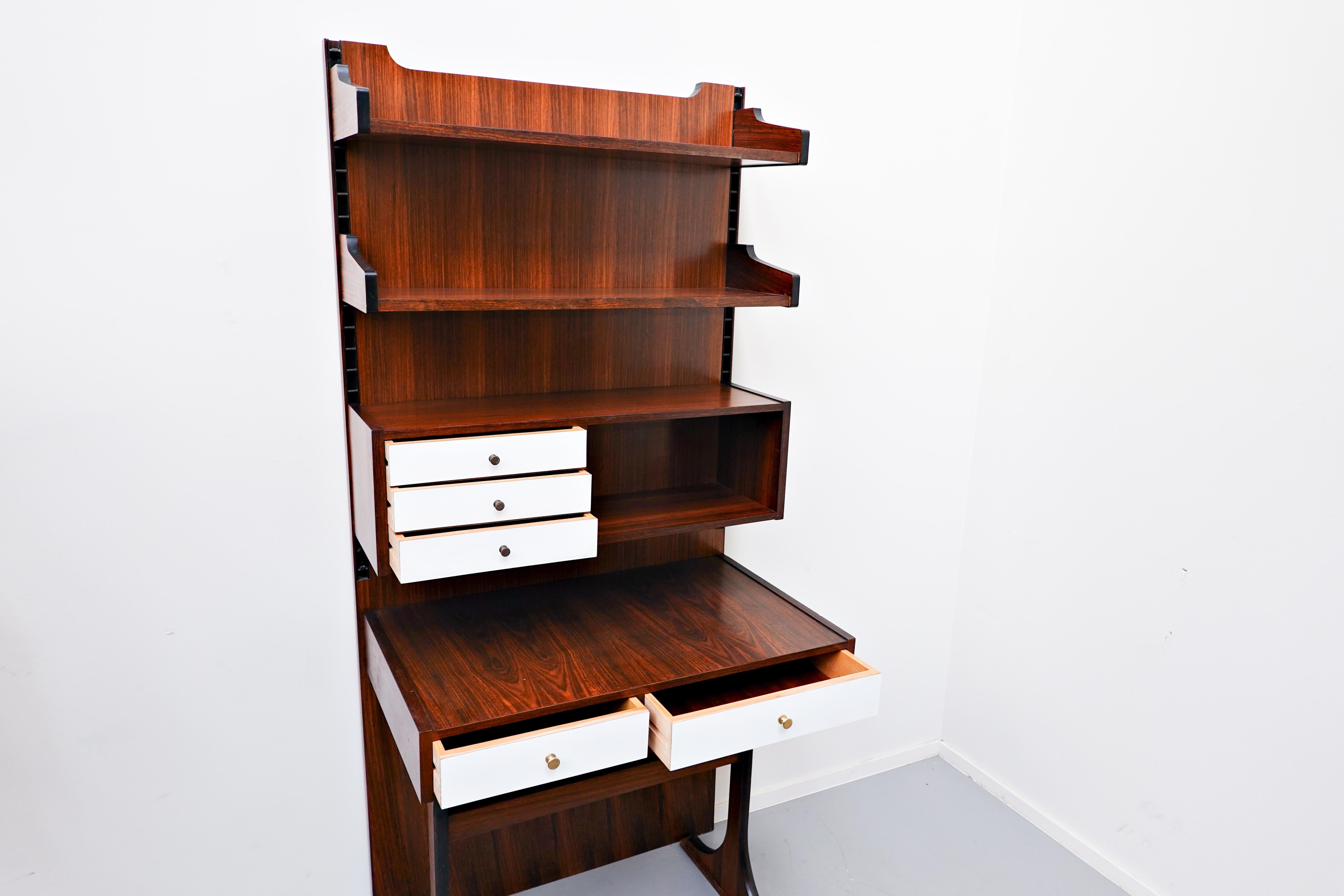 Mid-Century Modern Wall-Unit Desk Attributed to Sormani, Italy, 1960s 3