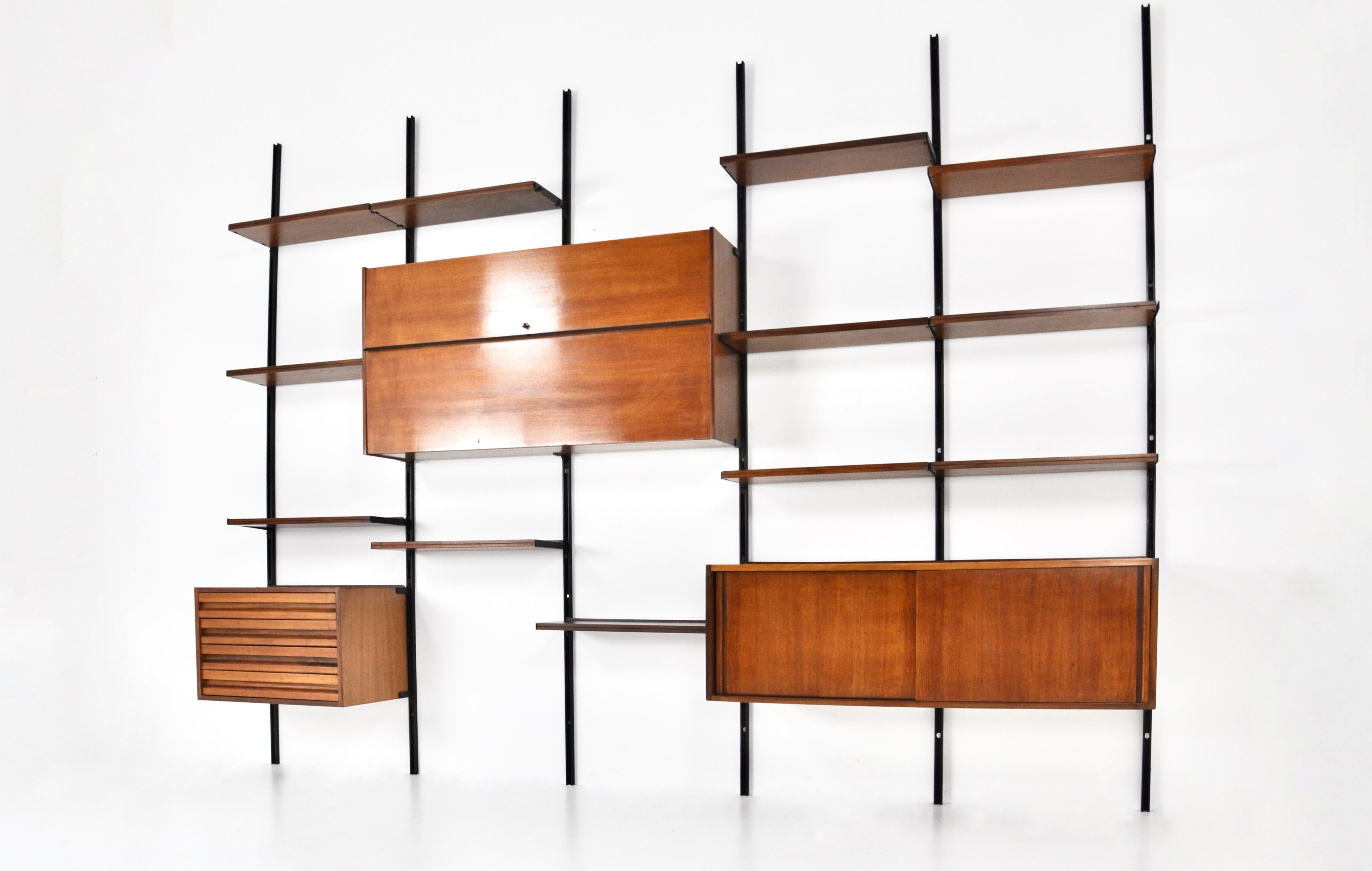 Italian Wall unit E22 by Osvaldo Borsani for Tecno, 1950s
