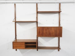 Meuble mural en Elmwoods par Poul Cadovius pour Royal System, Danemark, années 1950