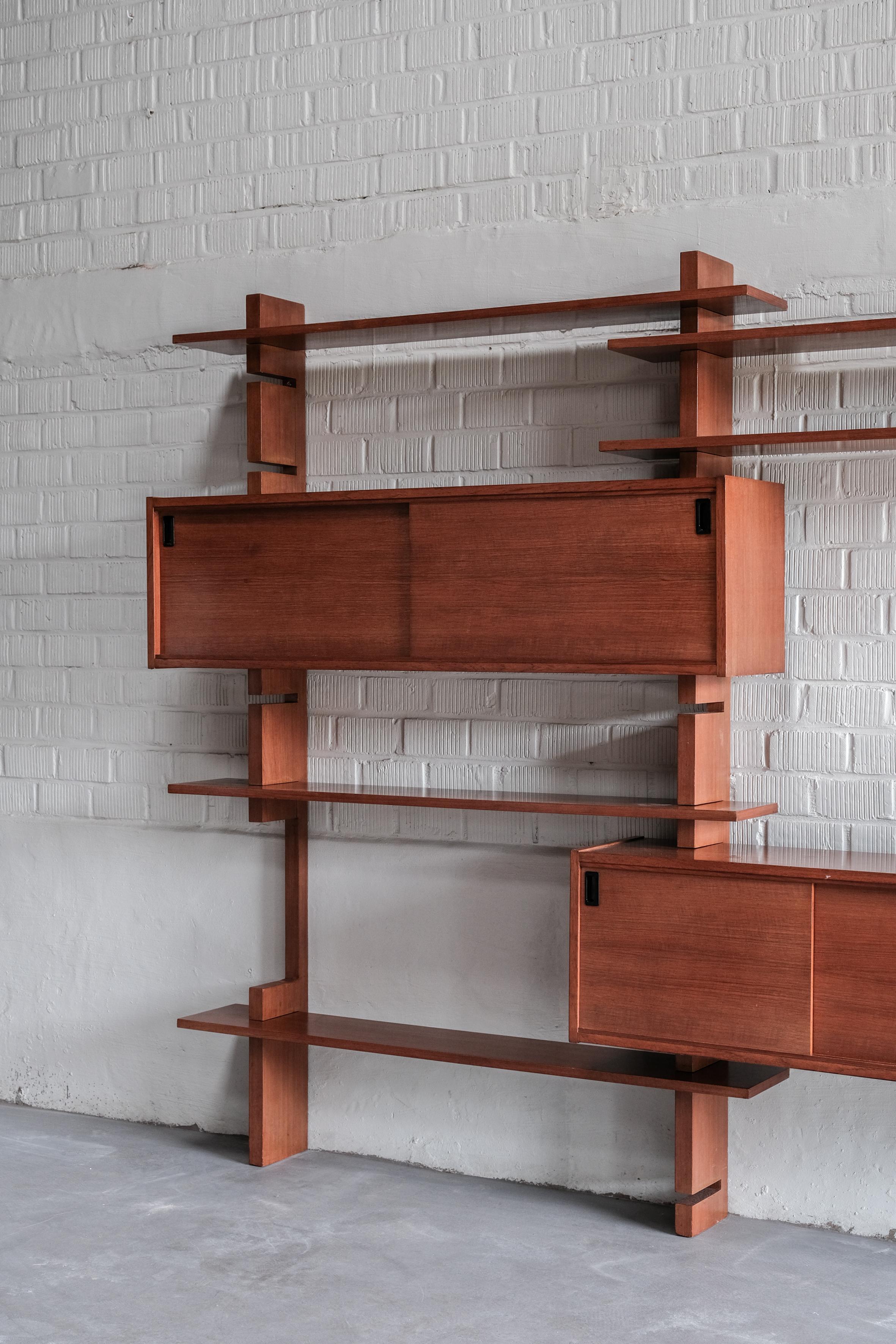 Wall unit in wood by Amma Torino, Italy 1970, Mid-century Modern 3