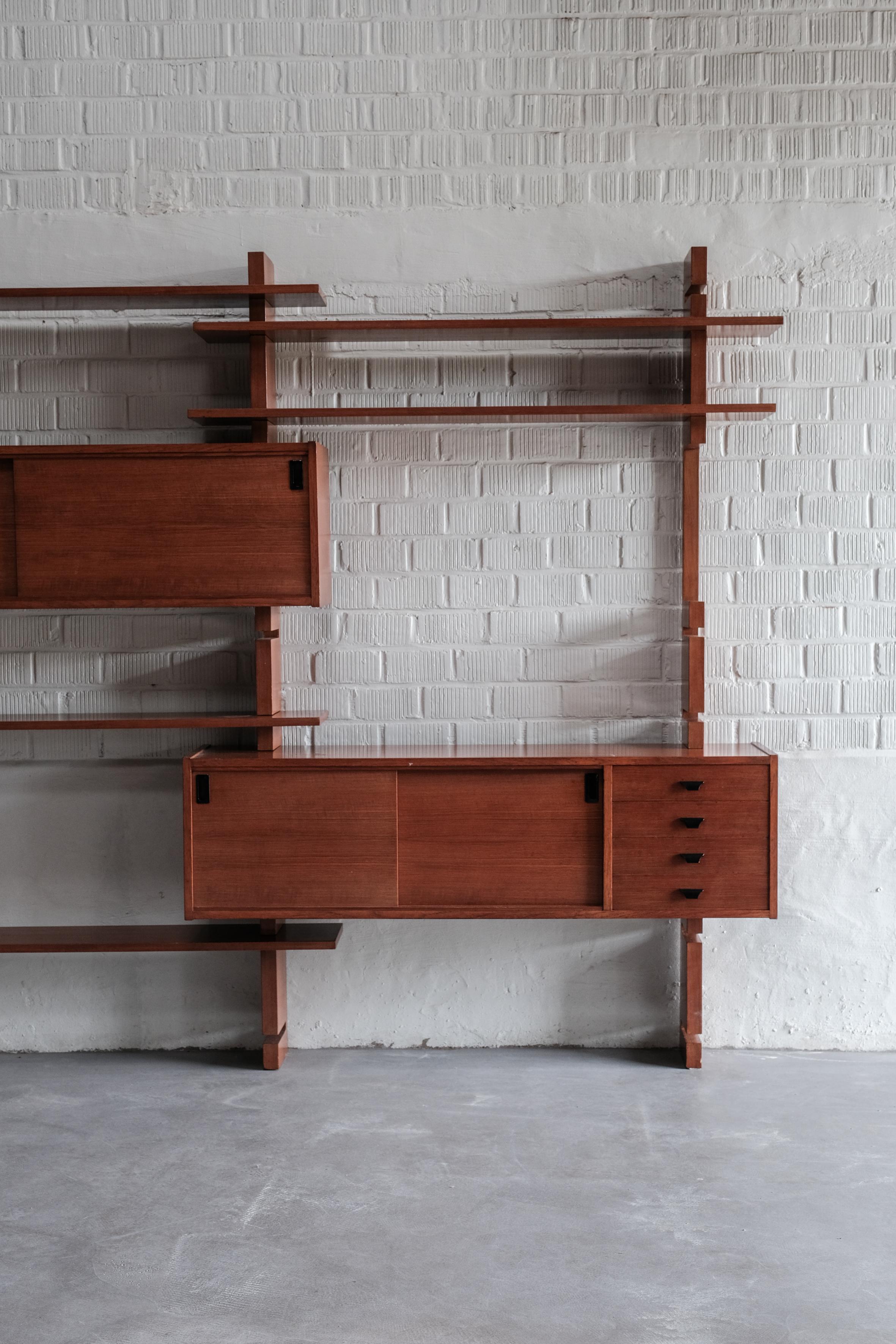 Wall unit in wood by Amma Torino, Italy 1970, Mid-century Modern 10