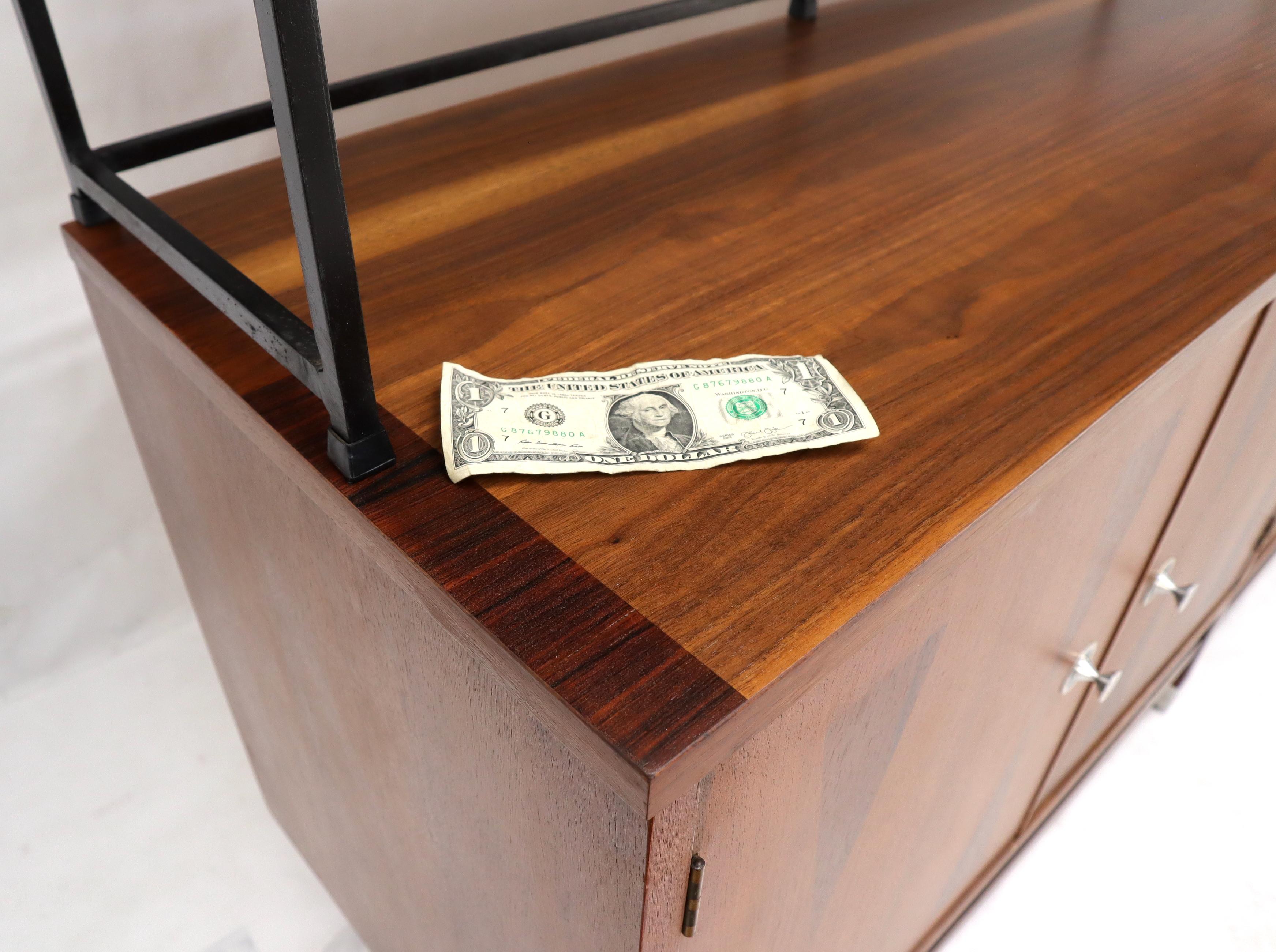 Wall Unit Long Credenza Hutch Top by Stanley in Walnut and Rosewood 1