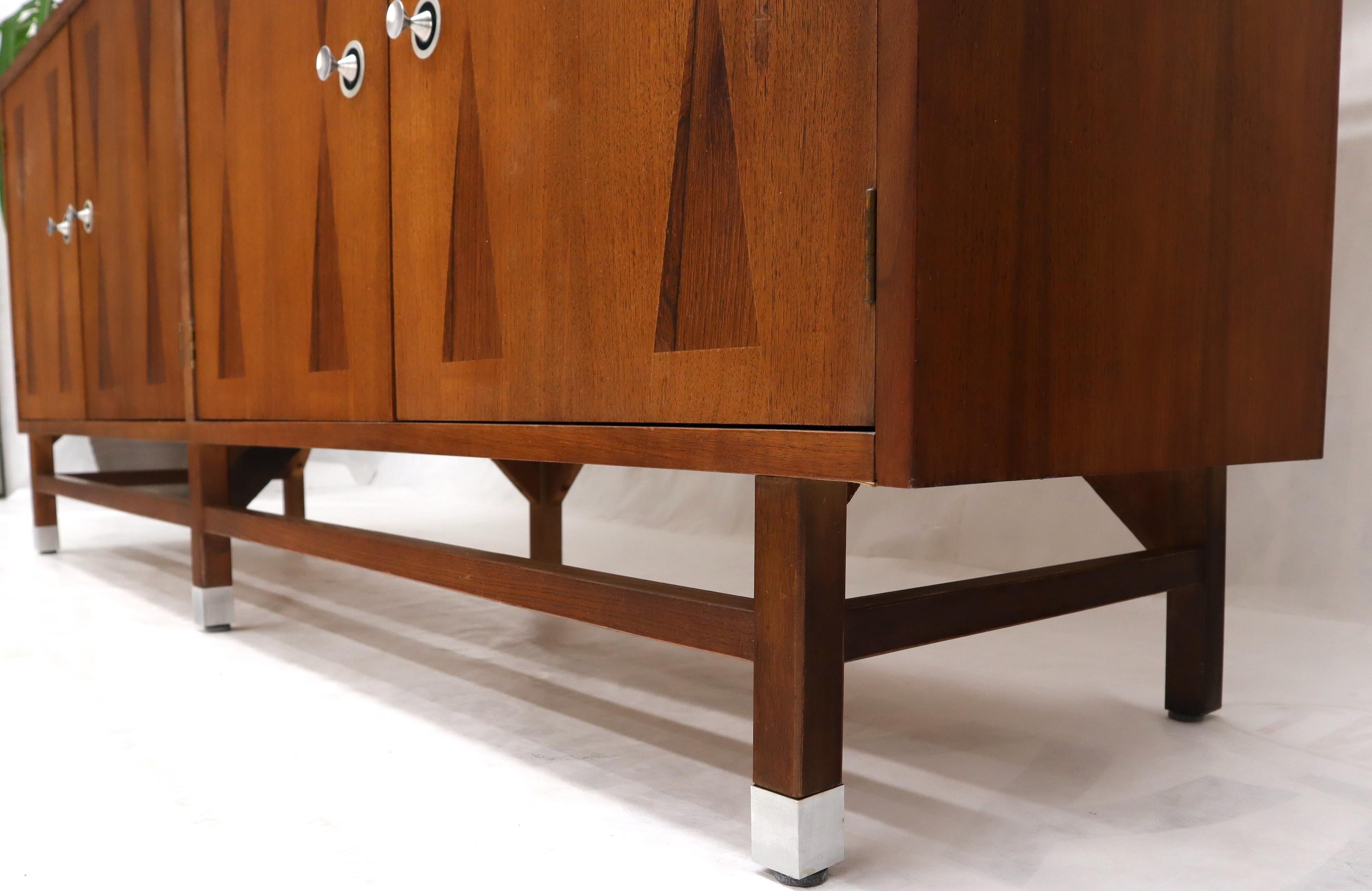 Wall Unit Long Credenza Hutch Top by Stanley in Walnut and Rosewood 3