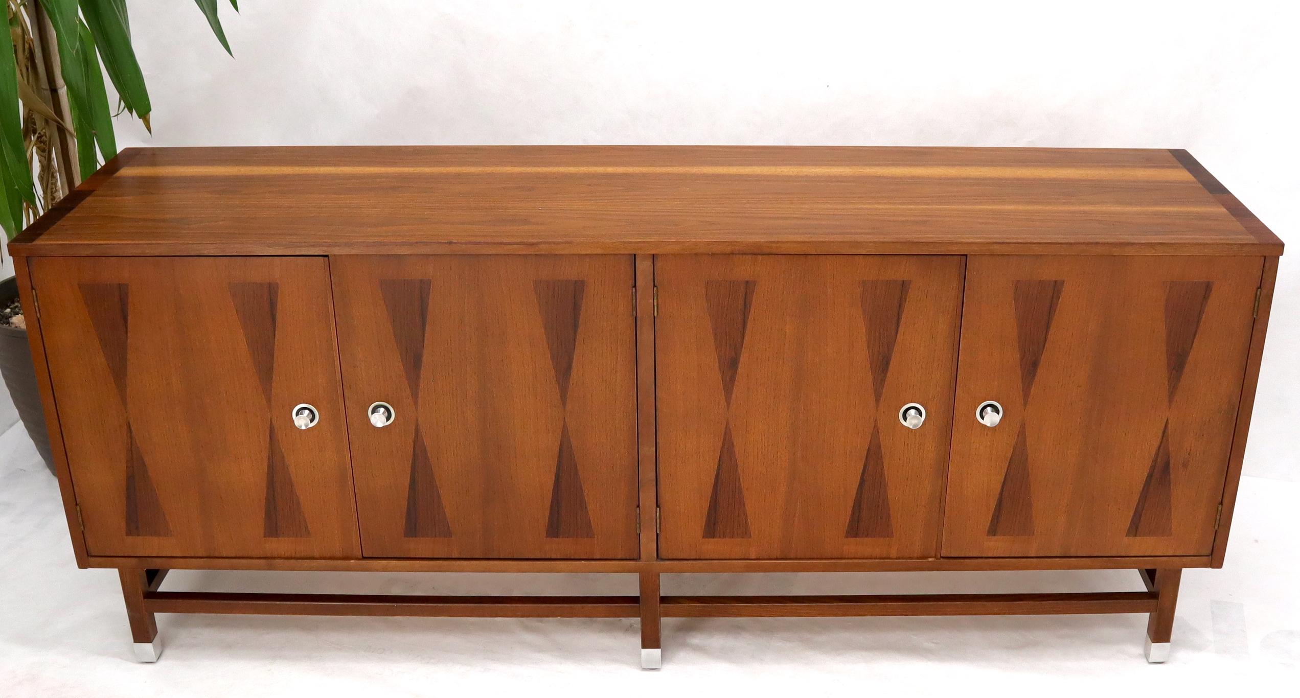Wall Unit Long Credenza Hutch Top by Stanley in Walnut and Rosewood 10