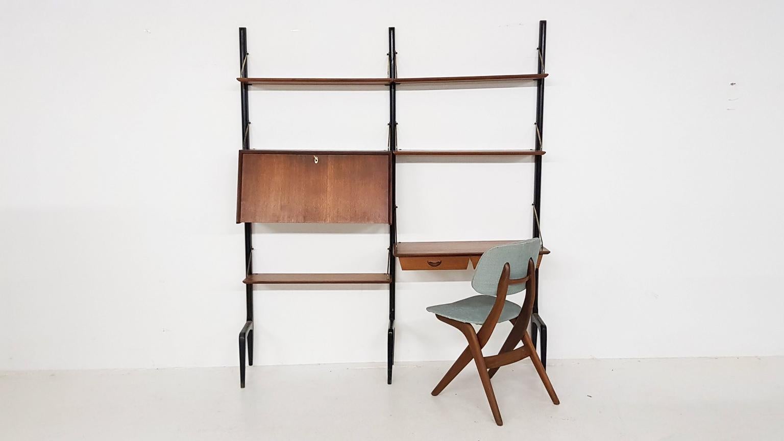 Wall Unit or Shelving System by Louis Van Teeffelen for Wébé, Dutch Design 1960s In Good Condition In Amsterdam, NL