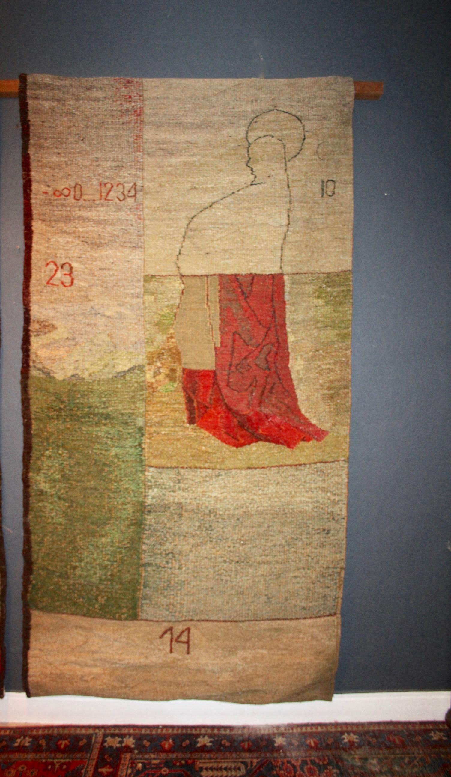 Tapisserie murale d'Ursula Plewka Schmidt représentant un fragment du tableau de Konrad Witz 