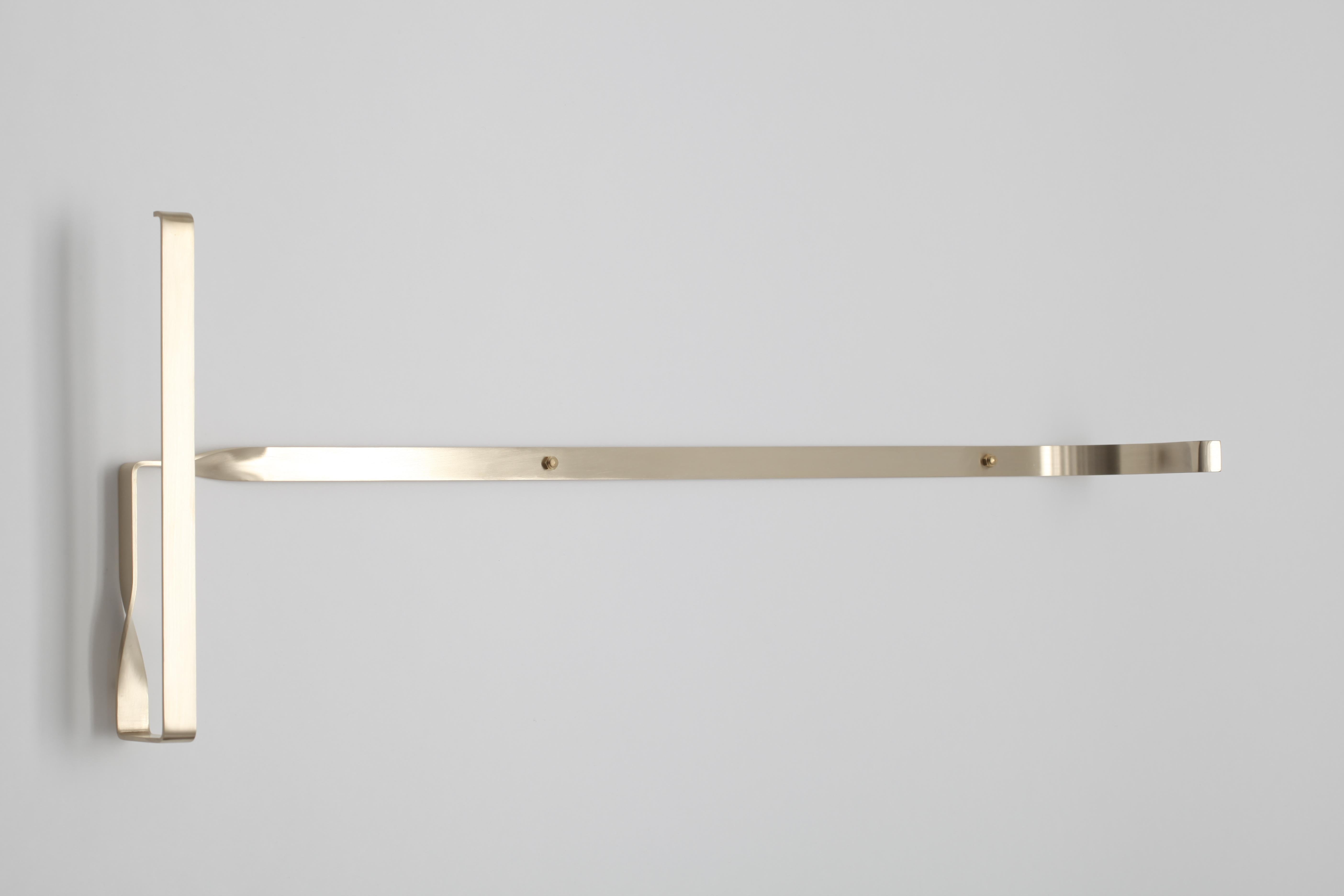 Wall Valet Stand Brass Polished Burnished Contemporary Galant_02 by Josep Abril For Sale 1