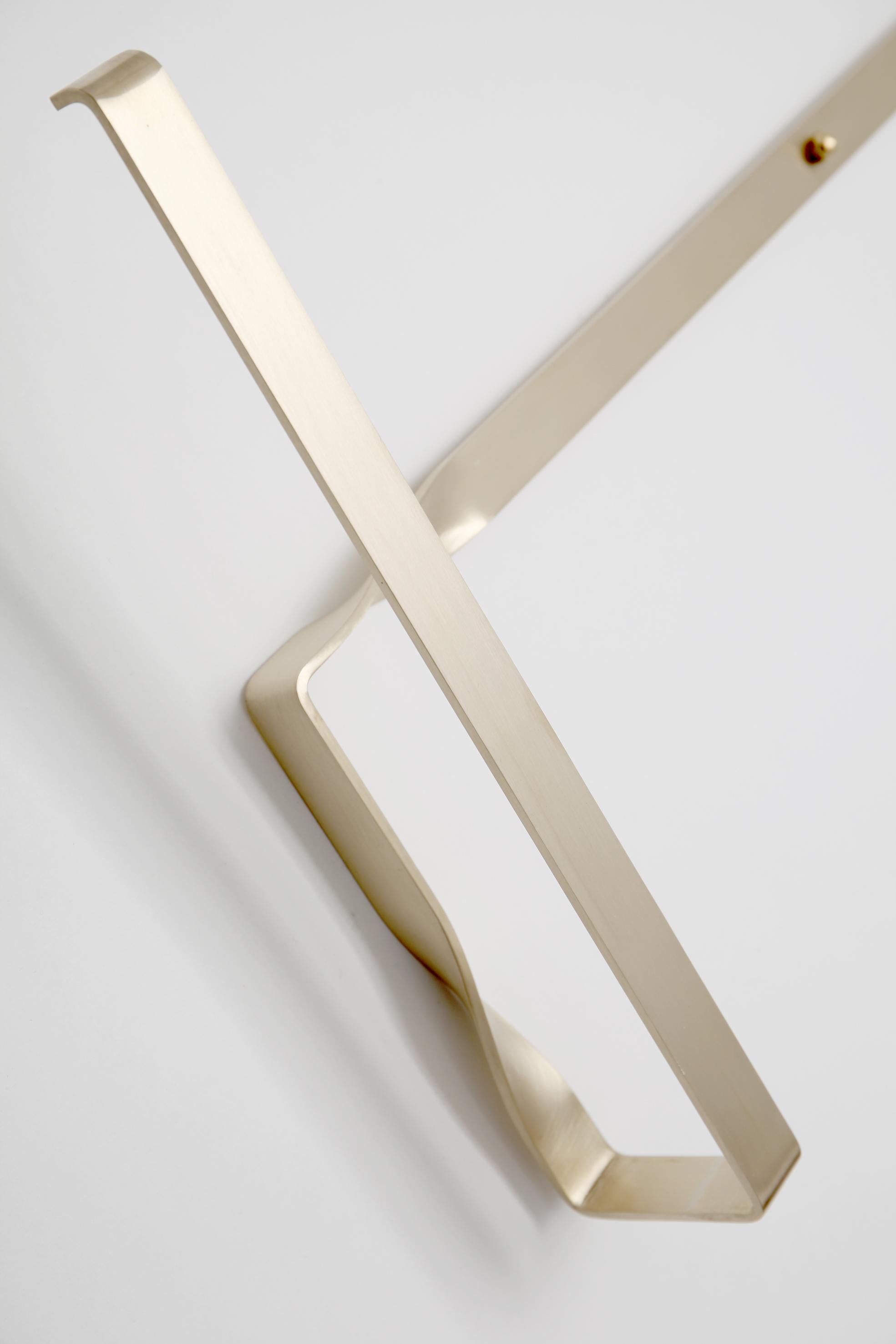 Wall Valet Stand Brass Polished Burnished Contemporary Galant_02 by Josep Abril For Sale 2