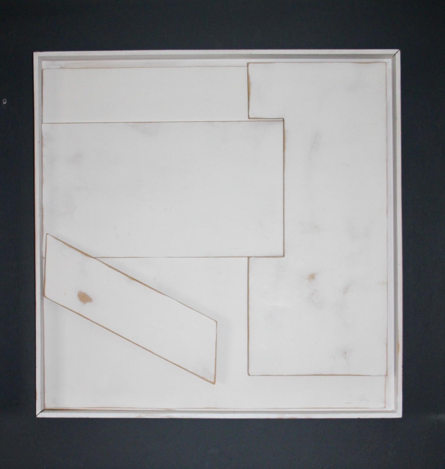 Contemporary Wall wood painted decorative sculpture