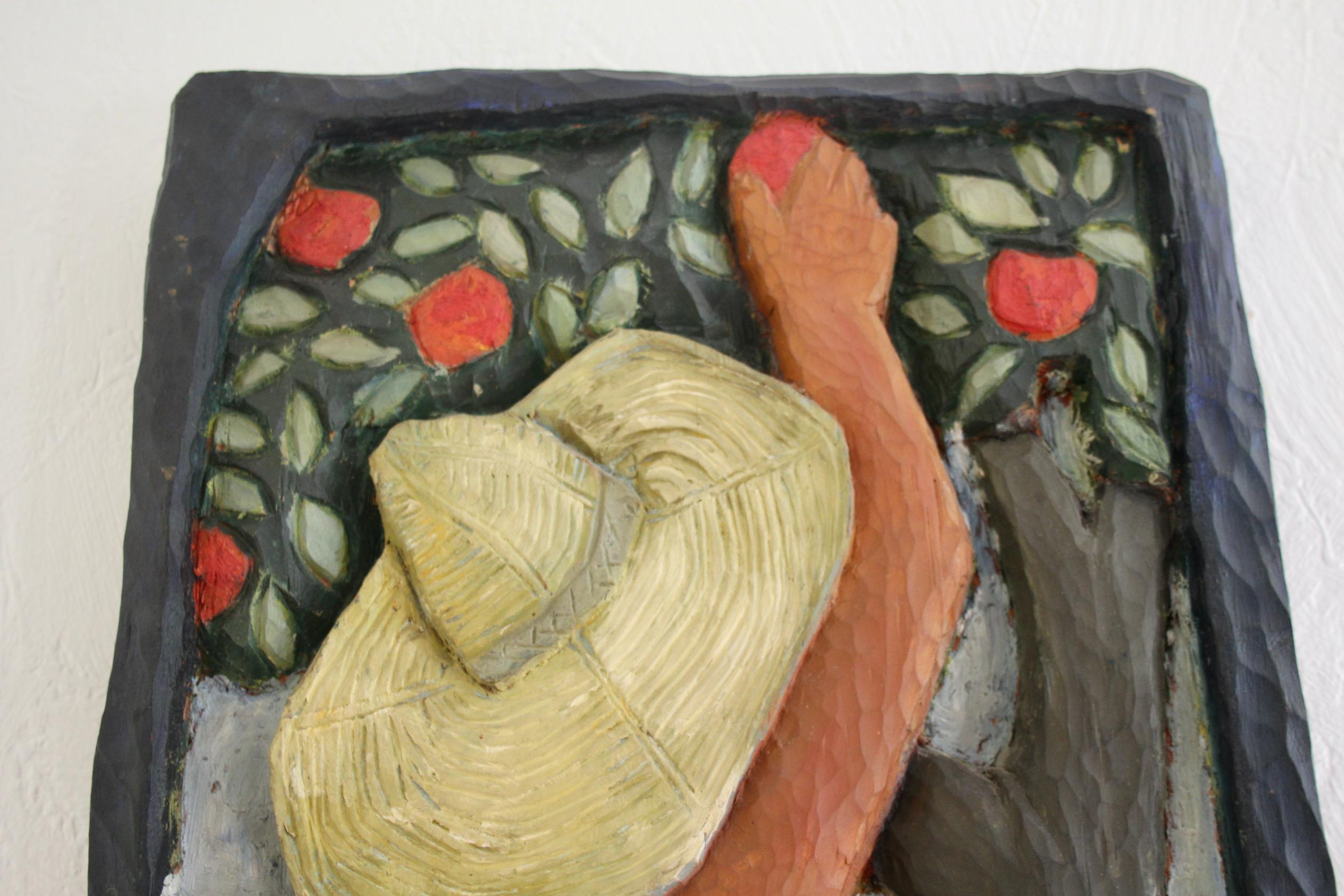 Holzskulptur an der Wand von Carl Einar Borgstrom 44 im Angebot 6