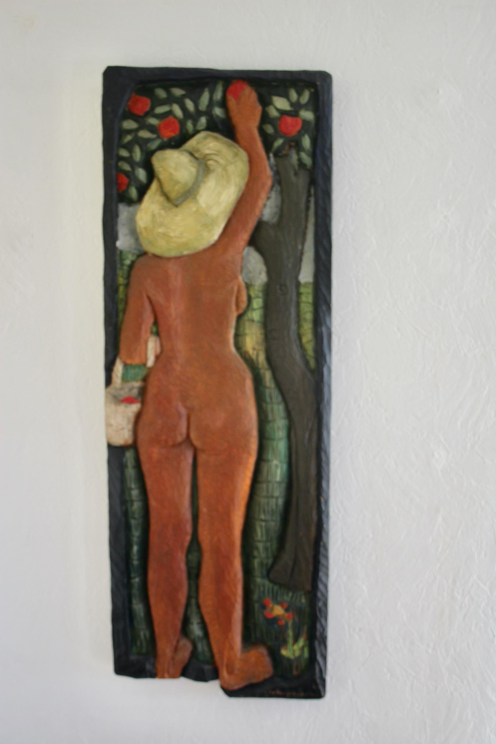 Holzskulptur an der Wand von Carl Einar Borgstrom 44 im Angebot 7