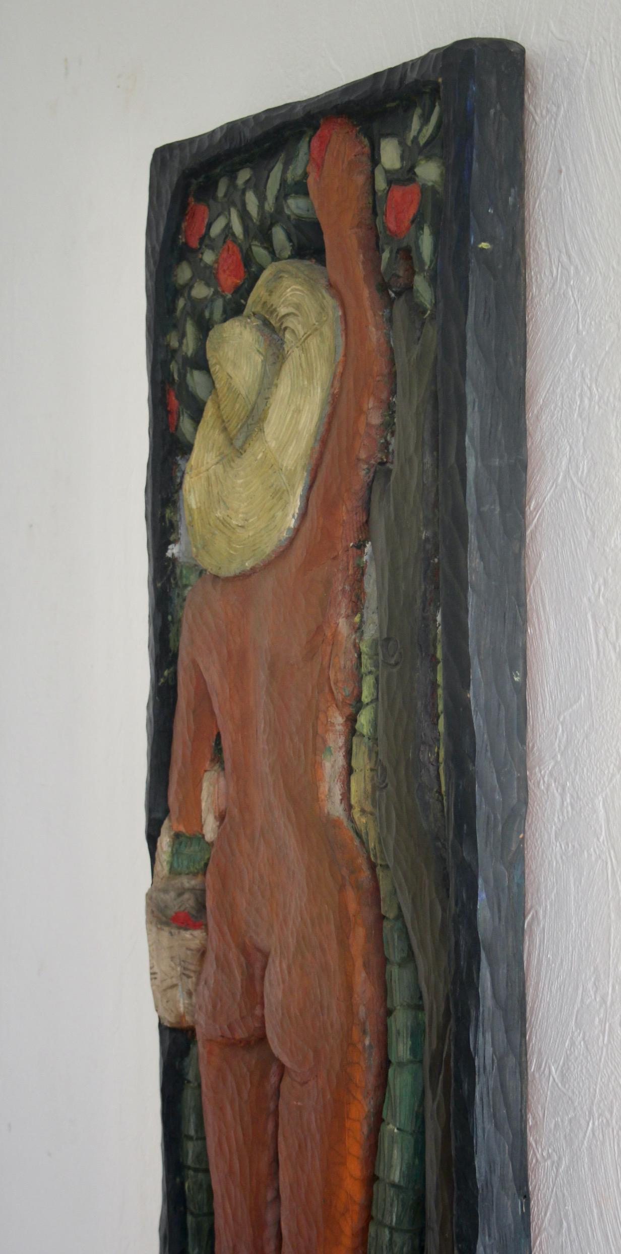 Holzskulptur an der Wand von Carl Einar Borgstrom 44 im Zustand „Gut“ im Angebot in grand Lancy, CH