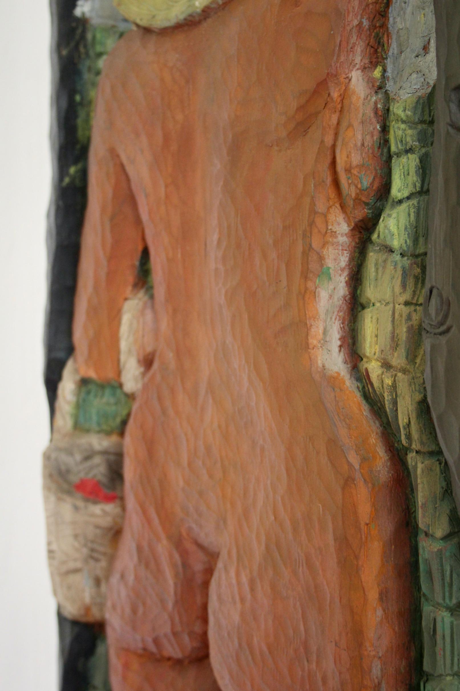 Holzskulptur an der Wand von Carl Einar Borgstrom 44 (Mitte des 20. Jahrhunderts) im Angebot