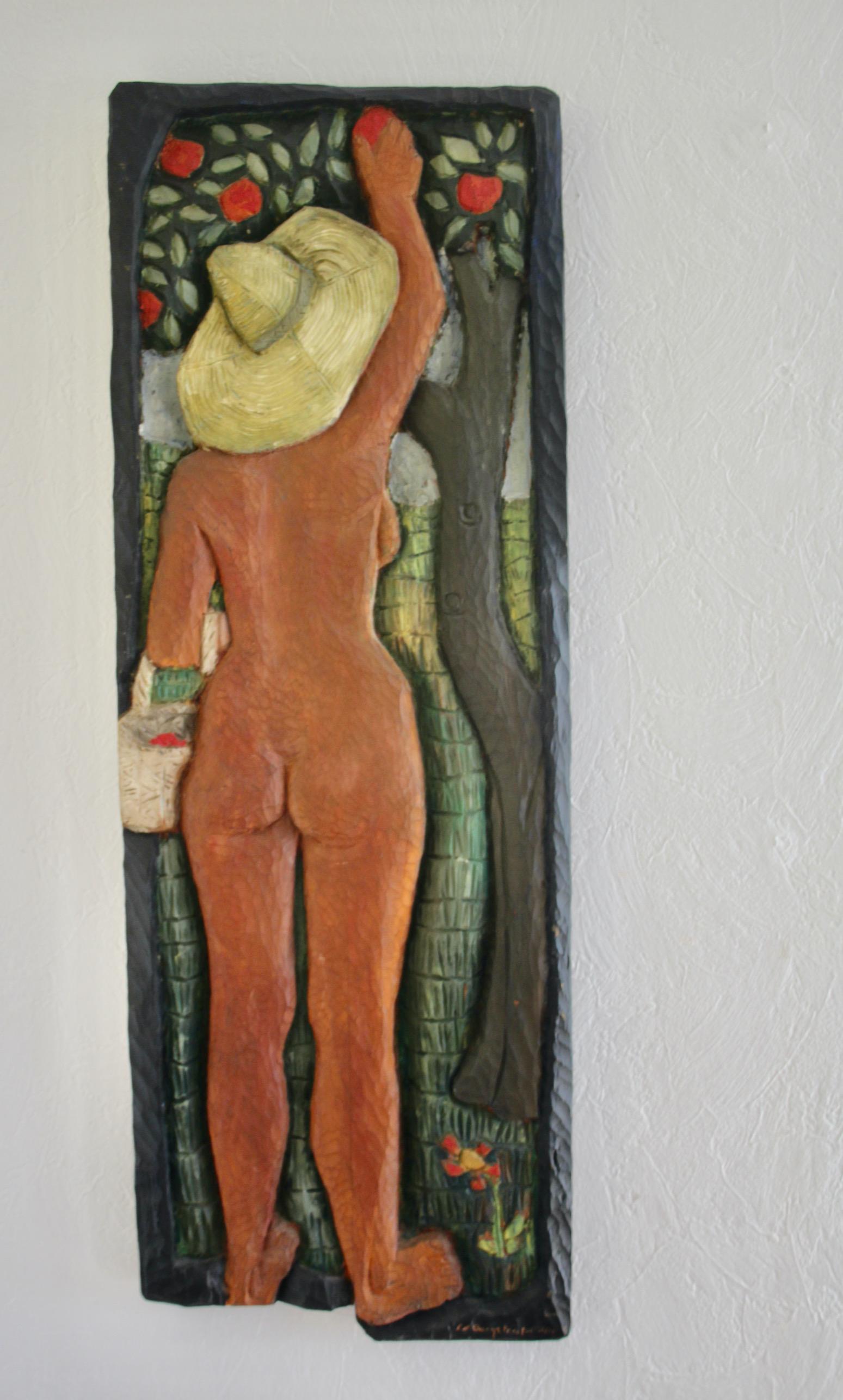 Holzskulptur an der Wand von Carl Einar Borgstrom 44 im Angebot 1