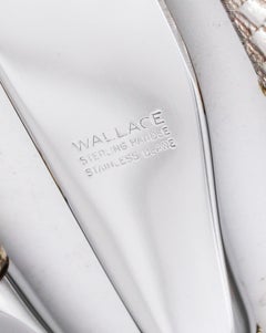 WALLACE 1971 Juego De Cuchillos De Tejido Egeo Dorado En .925 Esterlina Y Oro Amarillo