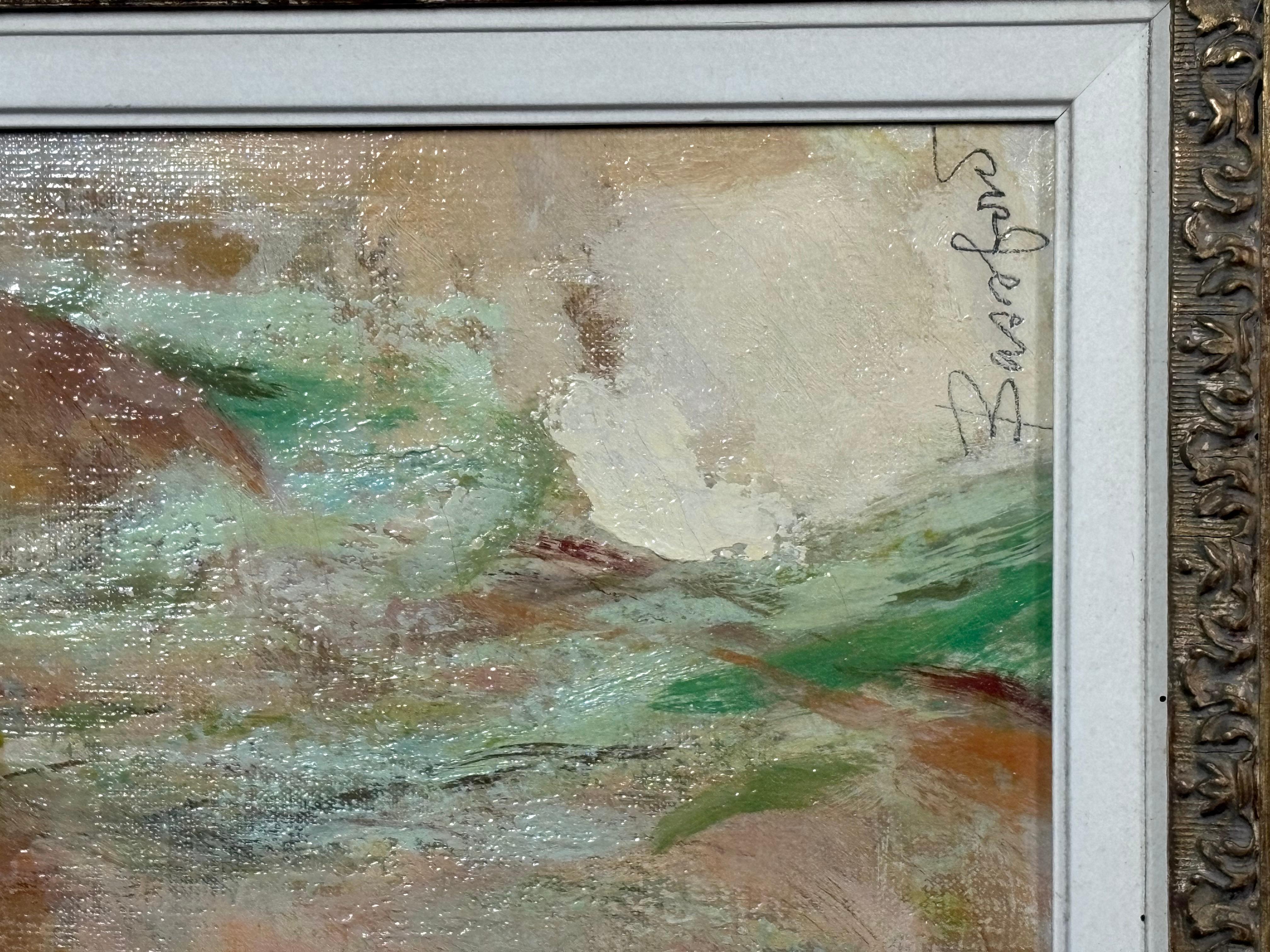 Pintura al óleo sobre lienzo original de Wallace Bassford. En buen estado medidas 29x26