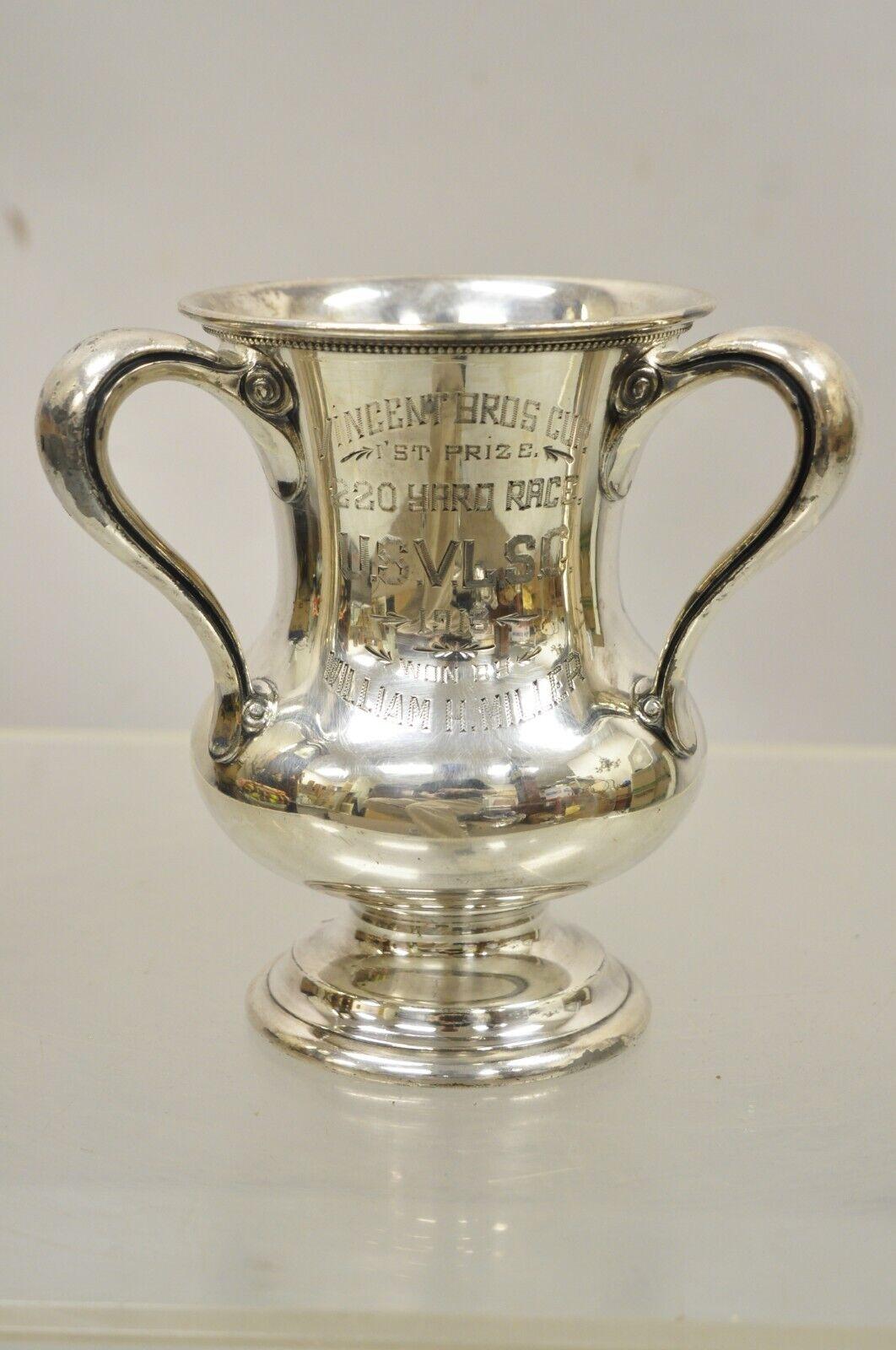 Wallace Brothers Silver Plated Three Handle Trophy Loving Cup Award 1st Prize For Sale 5
