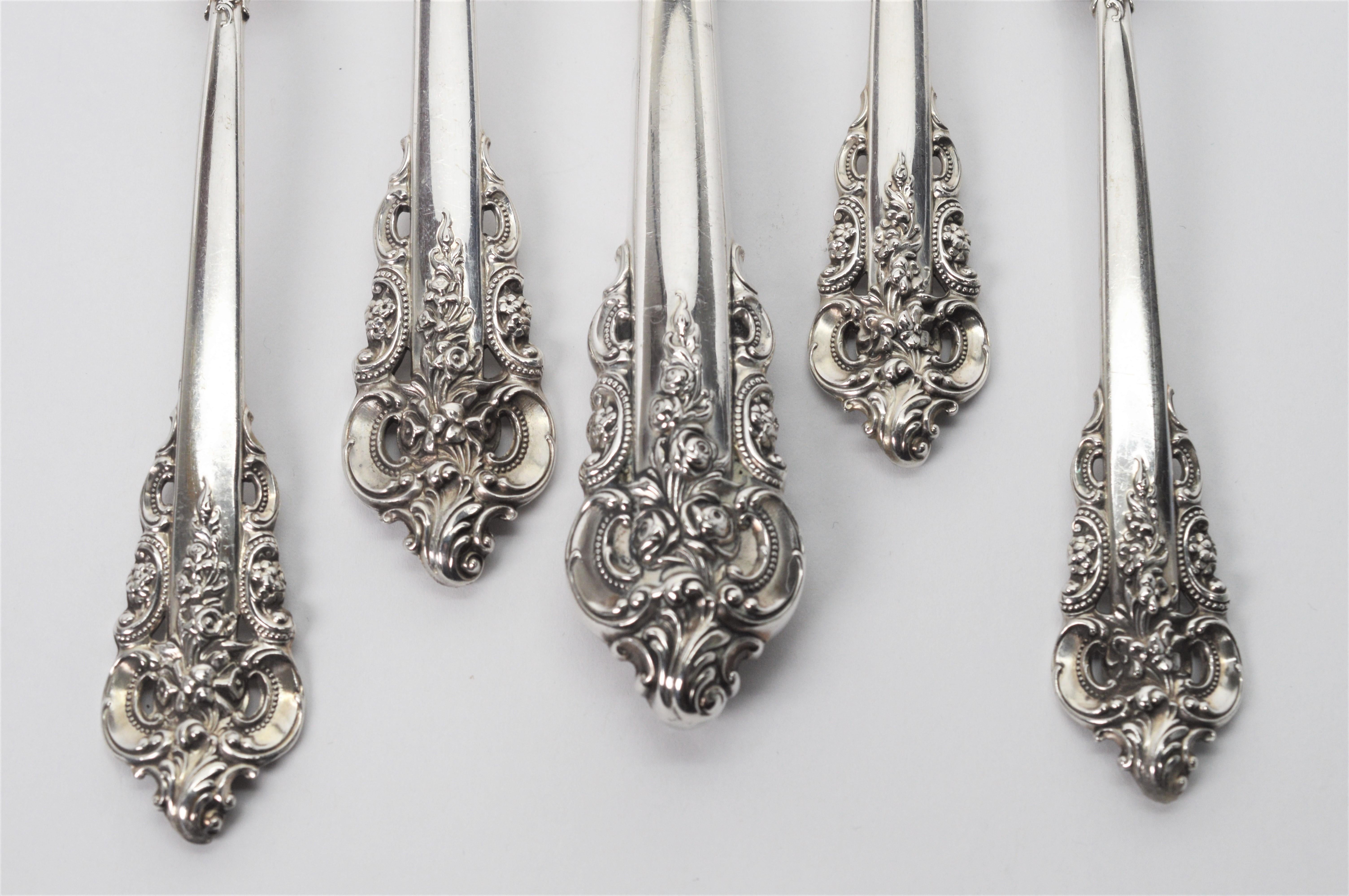 da uomo o donna Wallace Grand Baroque Sterling Silver Servizio di posate 7P per 12 persone con utensili in vendita