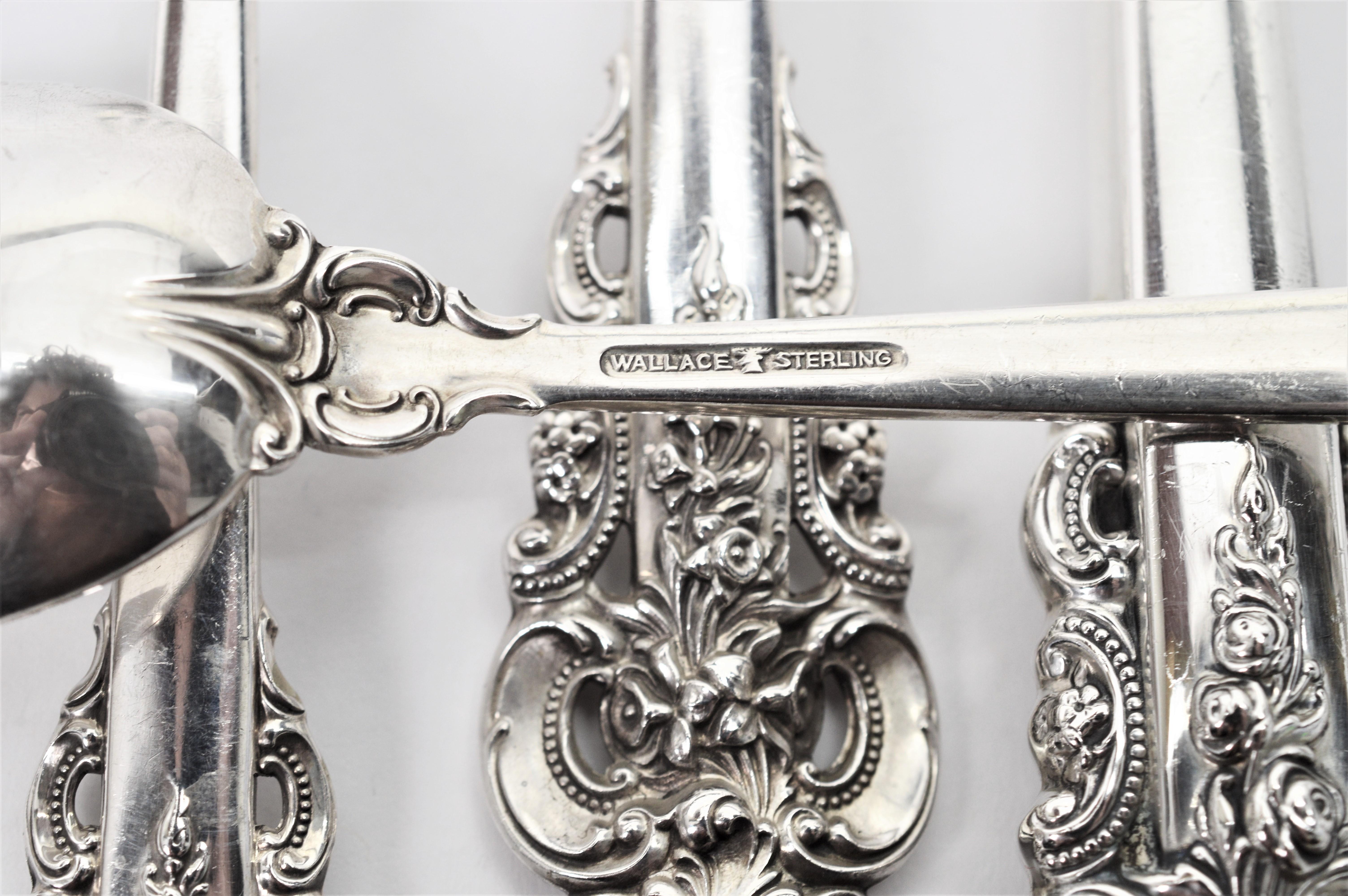 Wallace Grand Baroque Sterling Silver Servizio di posate 7P per 12 persone con utensili in vendita 1