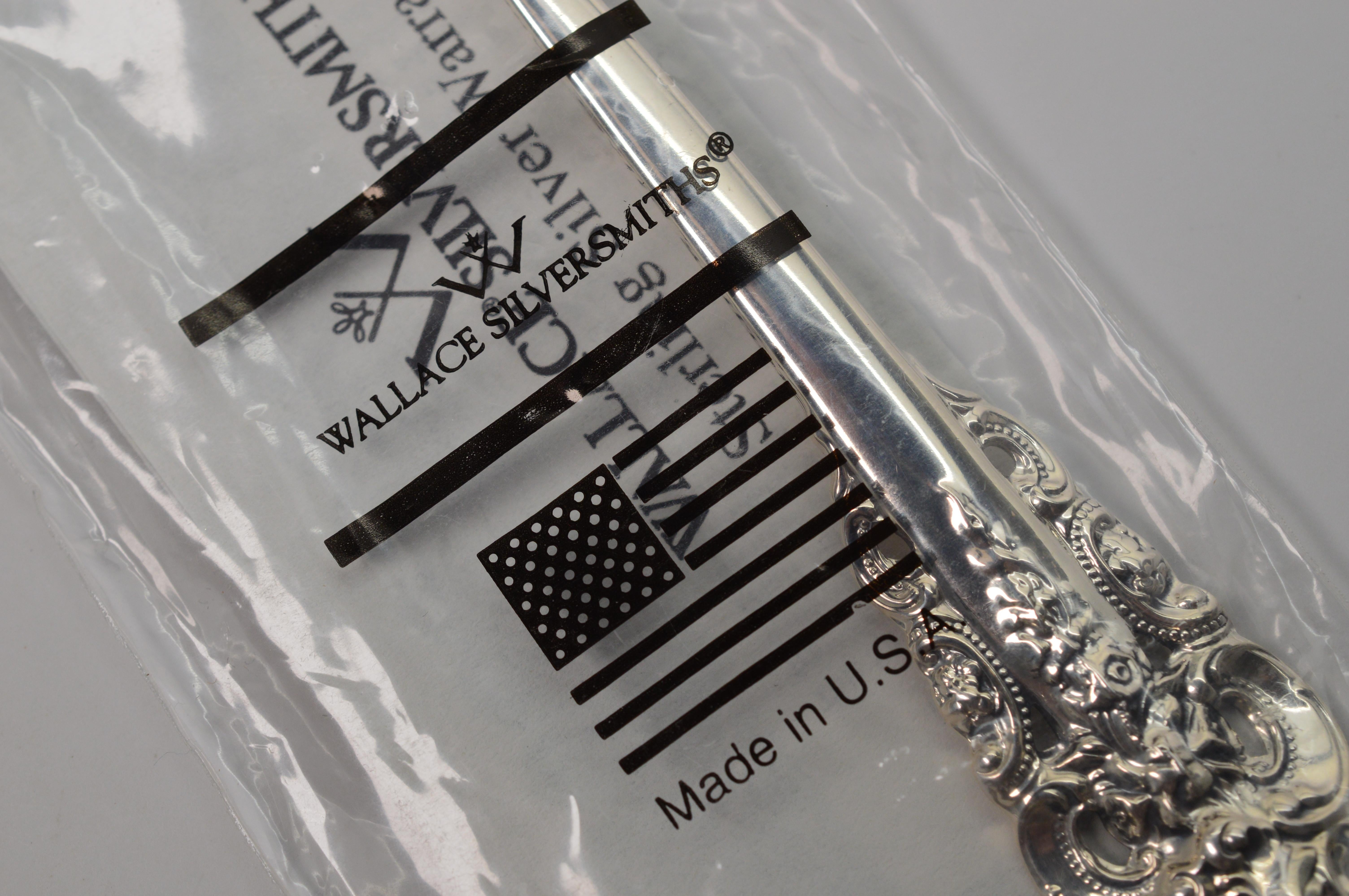 Wallace Grande Baroque Sterling Silver Flatware 6P Placesetting, New in Package 3