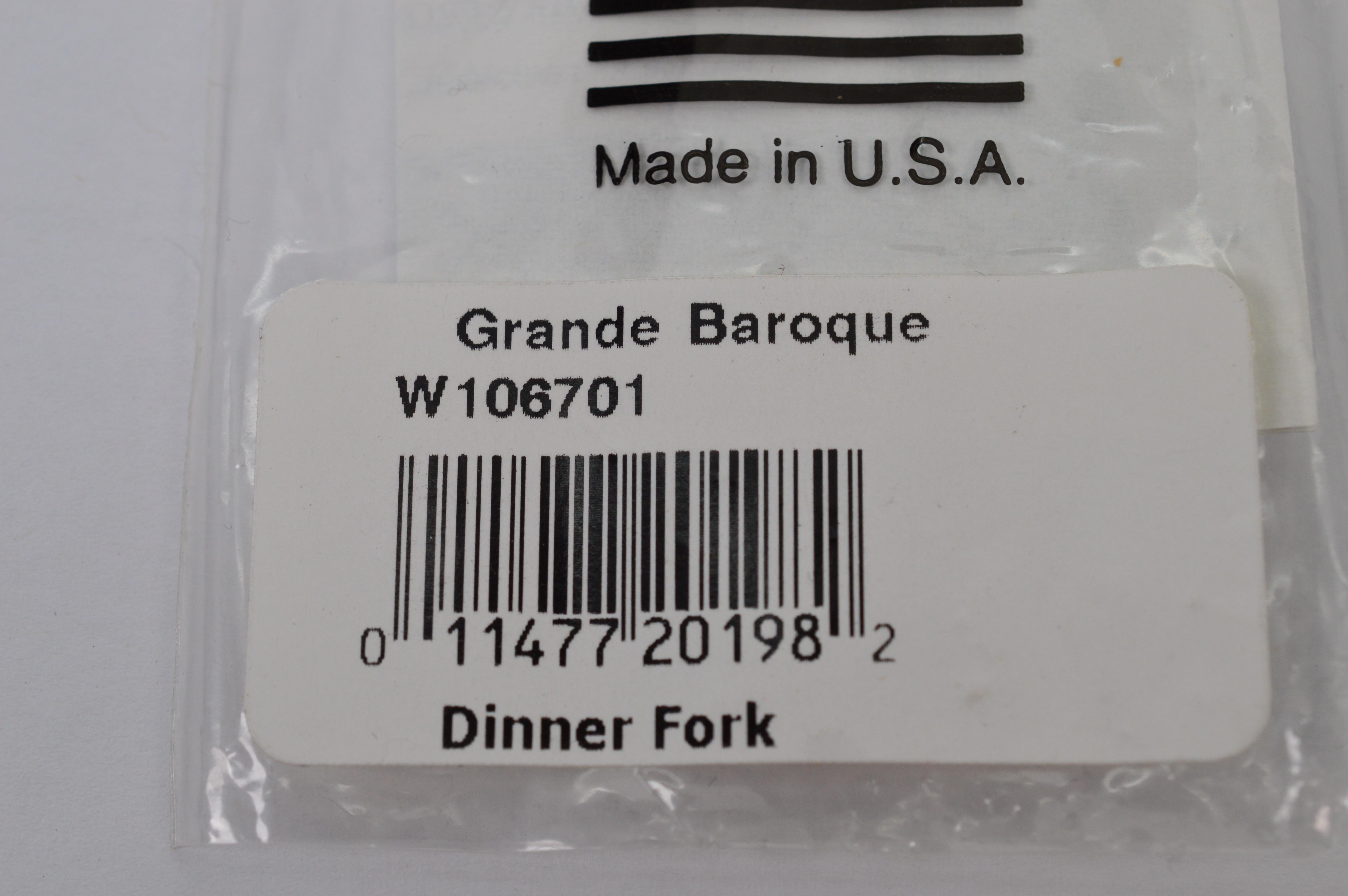 Wallace Grande Baroque Sterling Silver Flatware 6P Placesetting, New in Package 5