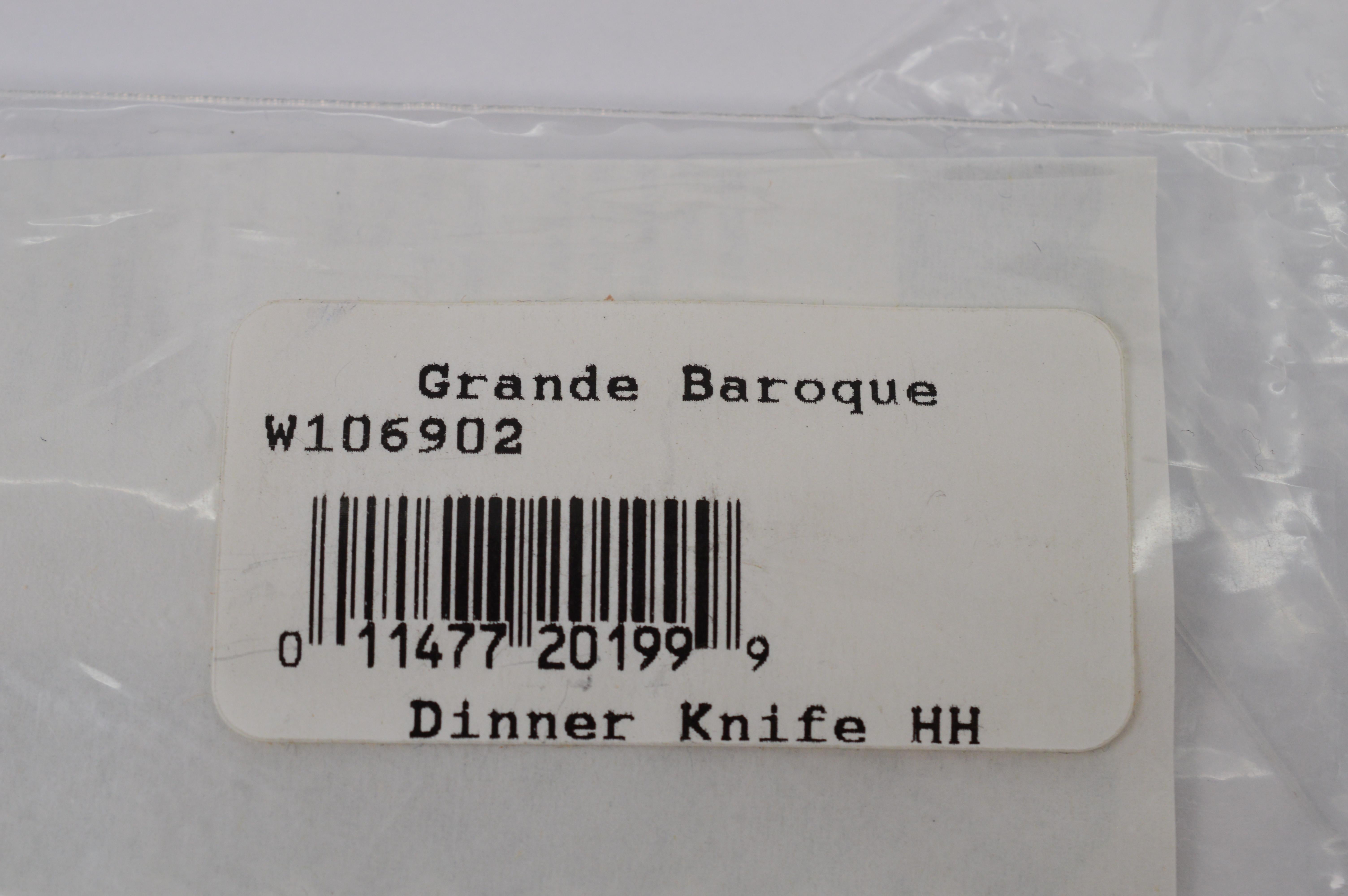Wallace Grande Baroque Sterling Silver Flatware 6P Placesetting, New in Package 9
