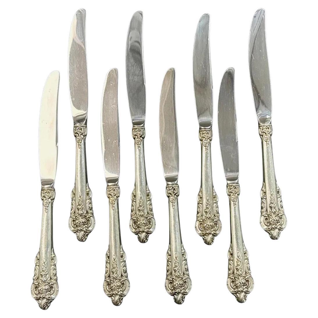 Coltelli Wallace Grande Baroque in argento sterling, set di 8 pezzi
